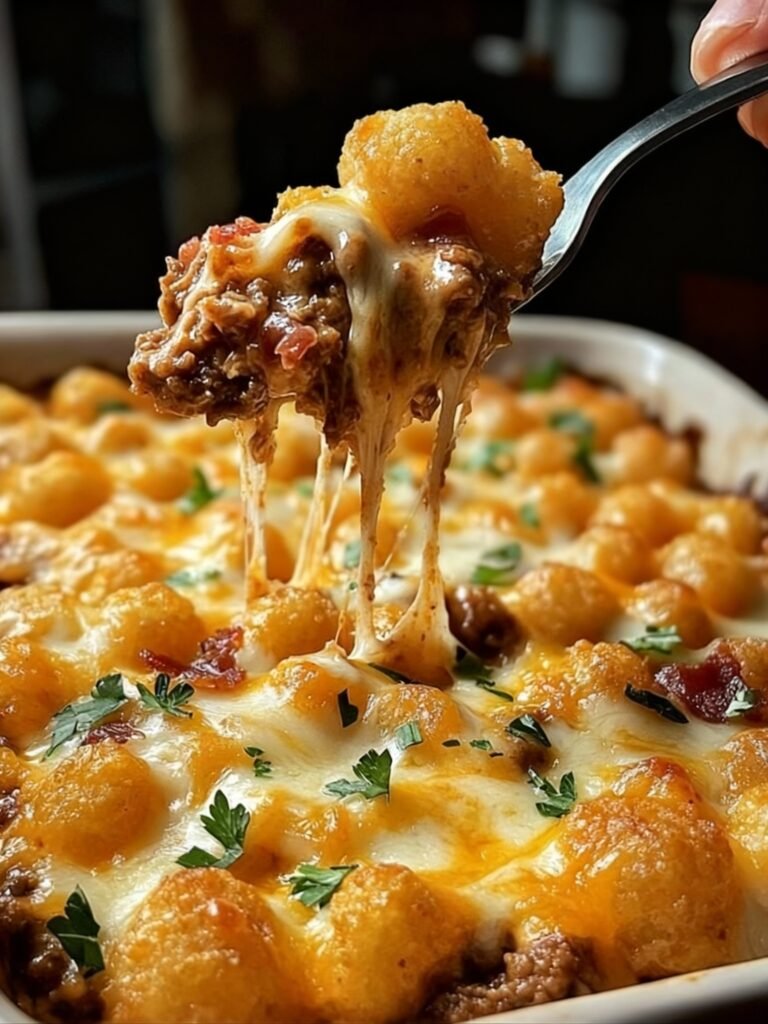 Loaded BBQ Bacon Ranch Tater Tot Casserole Recipe