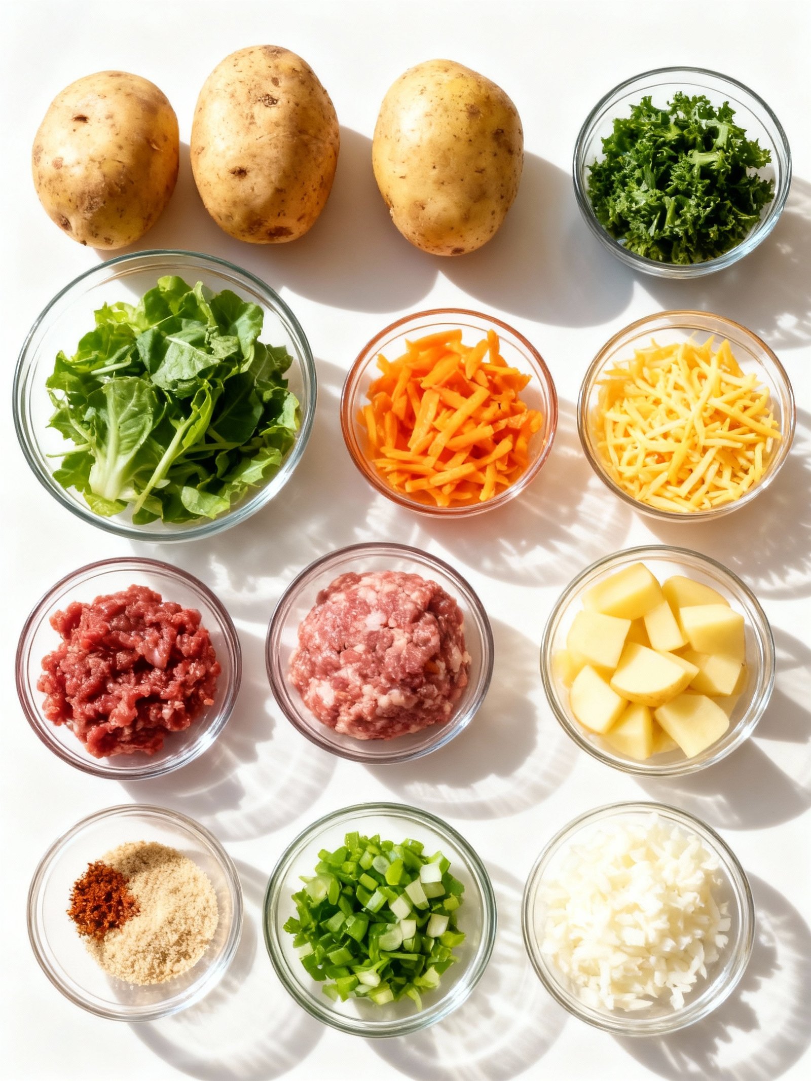 Loaded Potato Meatloaf Casserole ingredients