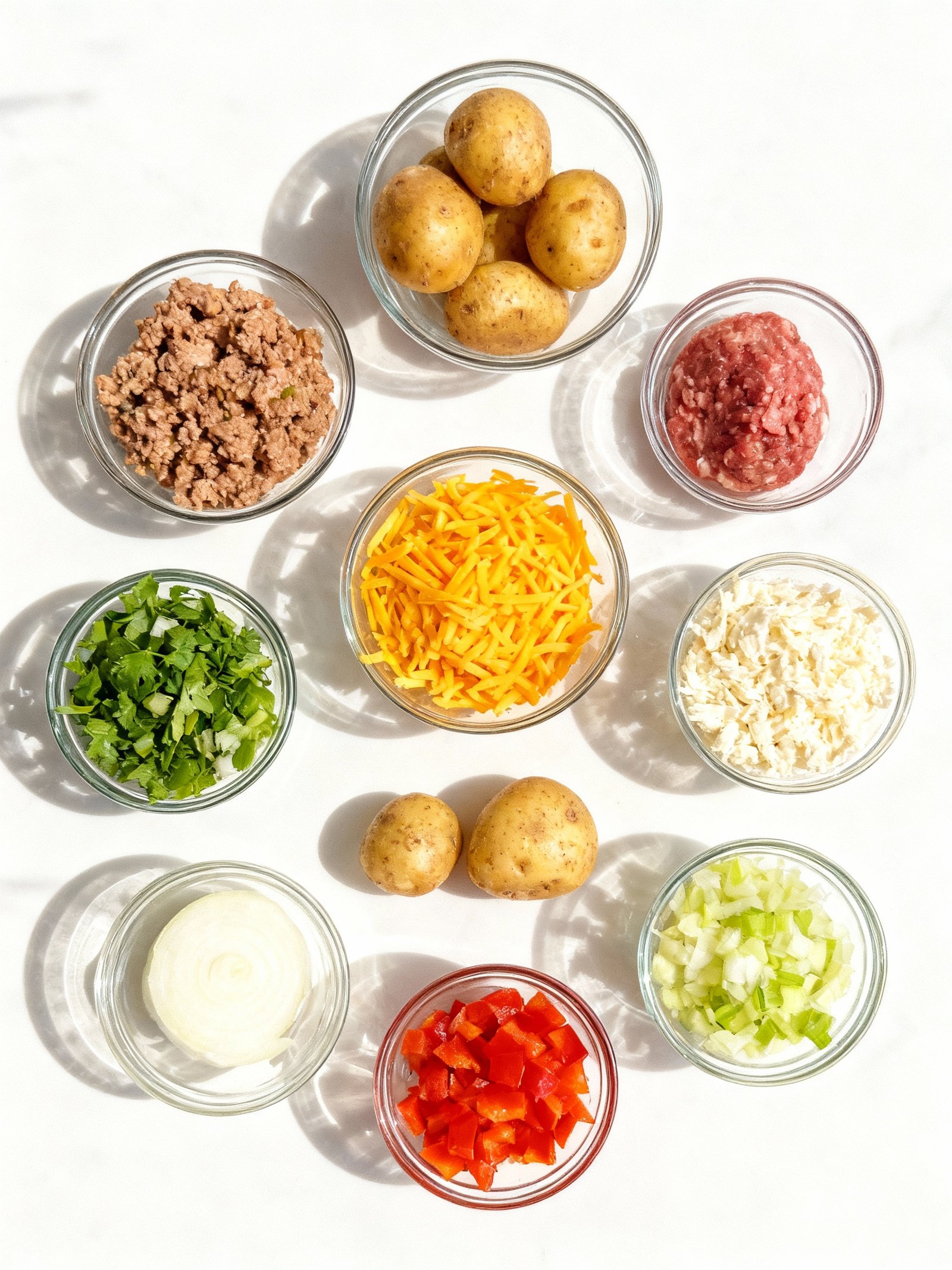 Loaded Potato & Meatloaf Casserole ingredients