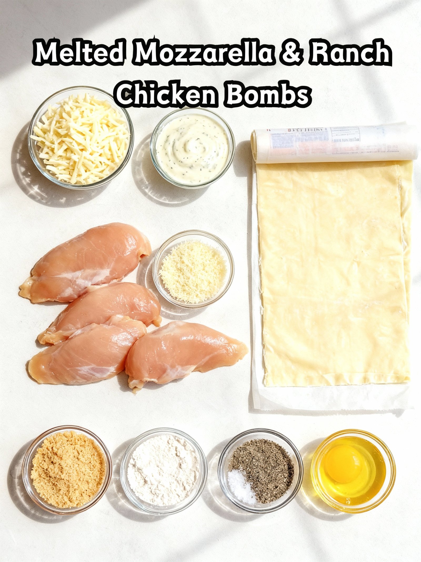 Melted Mozzarella & Ranch Chicken Bombs ingredients