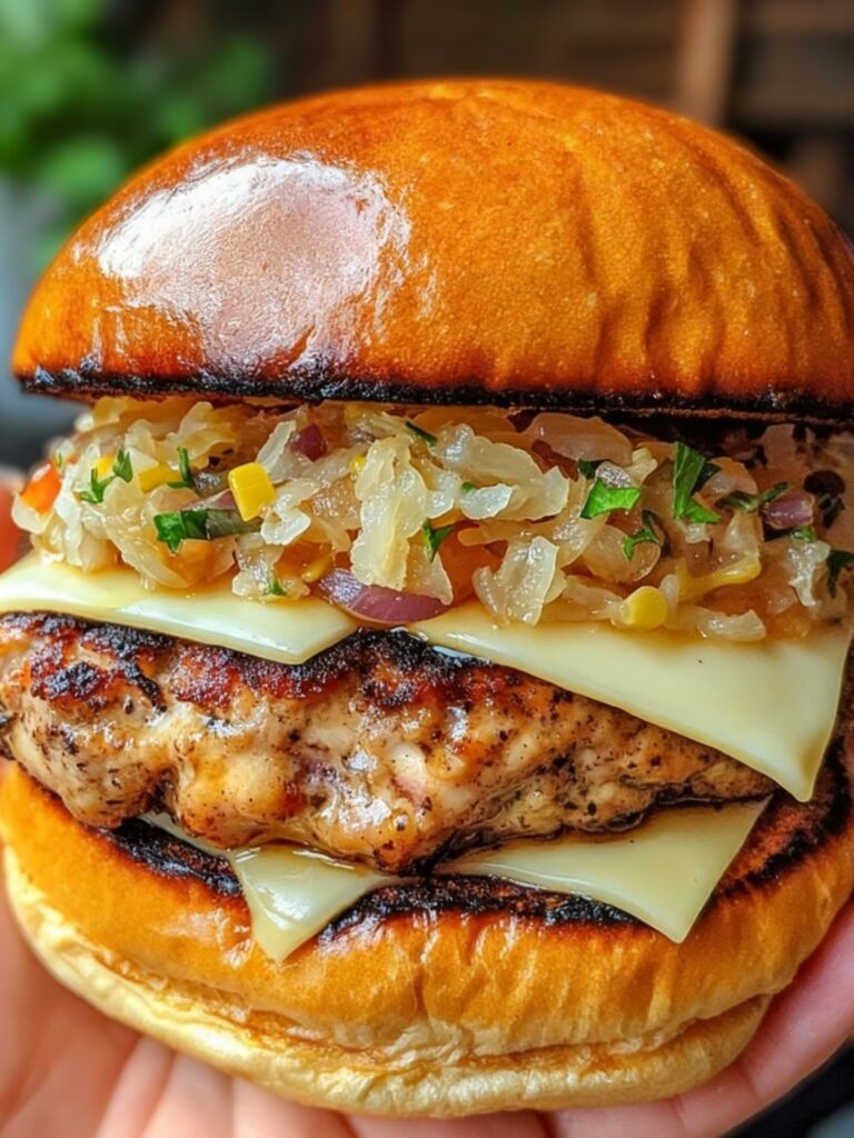 Oktoberfest Maple Mustard Chicken Burger Recipe
