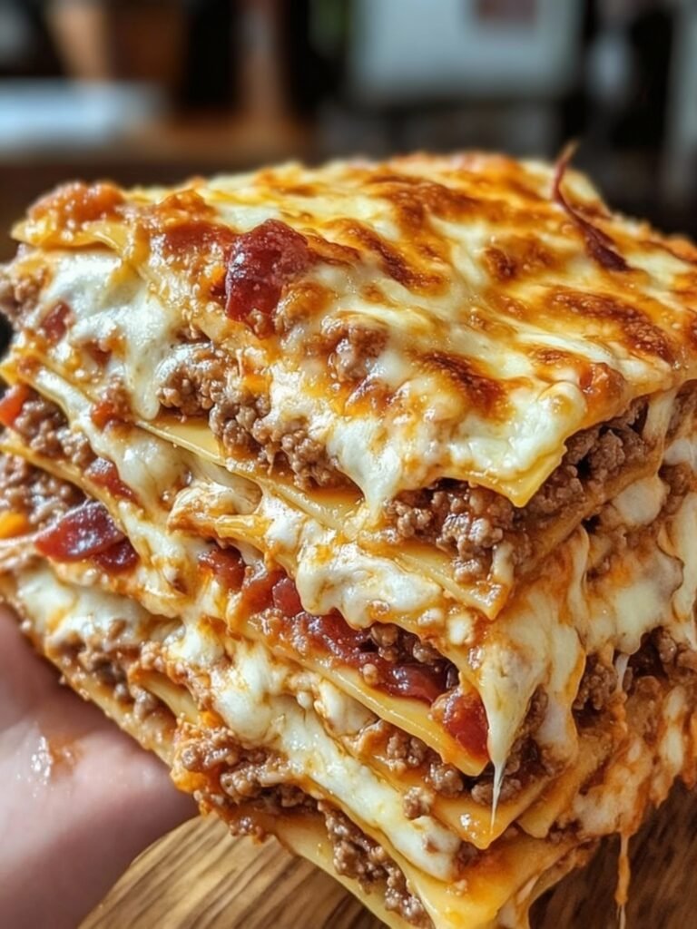 Parmesan Garlic Bacon Cheeseburger Lasagna Recipe