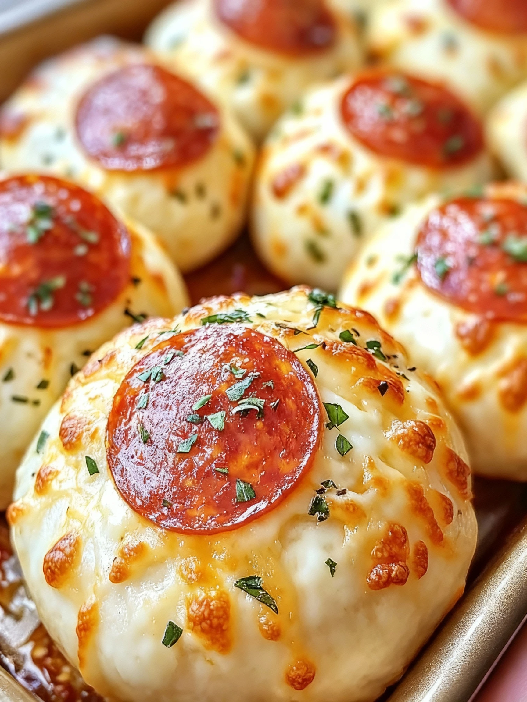 Pepperoni Pizza Bombs finished