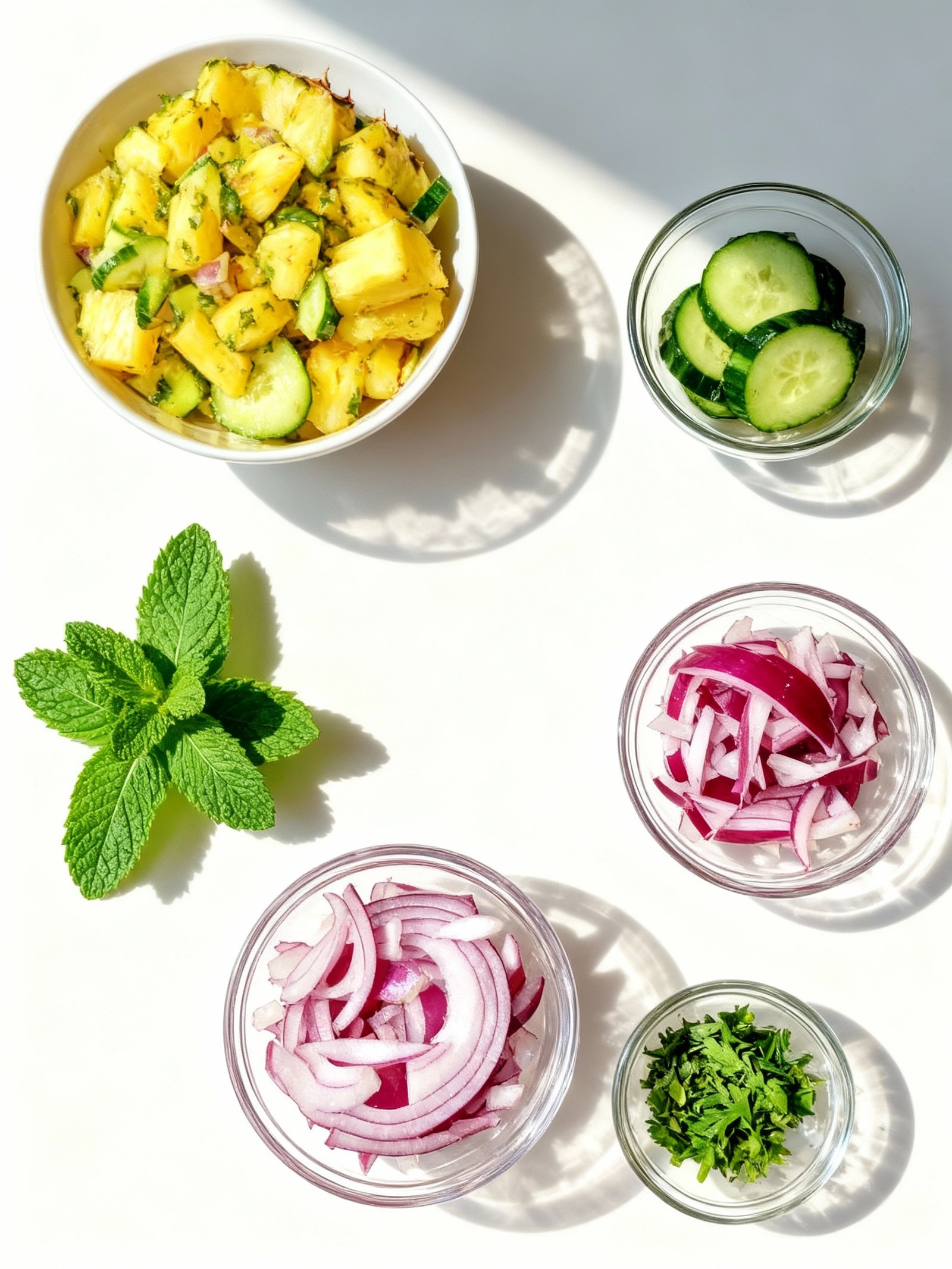 Pineapple Cucumber Salad ingredients