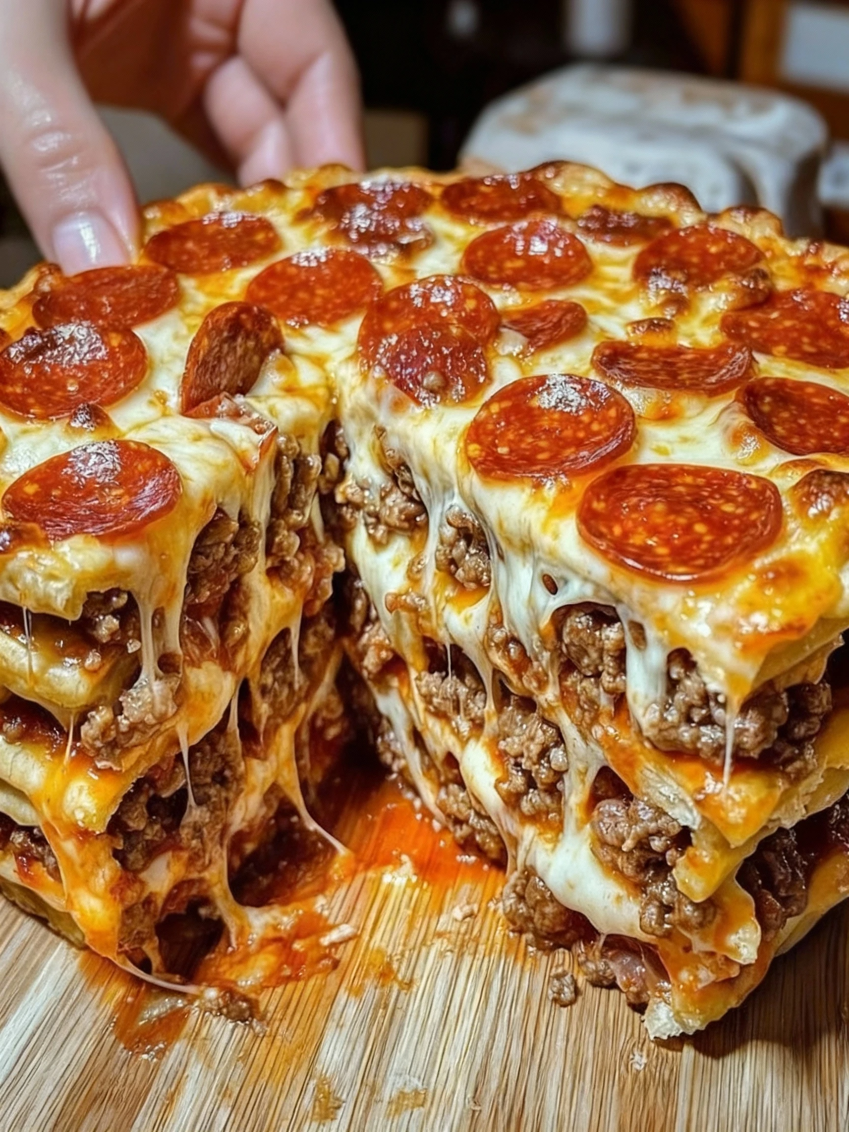 Pizza Burger Pie finished