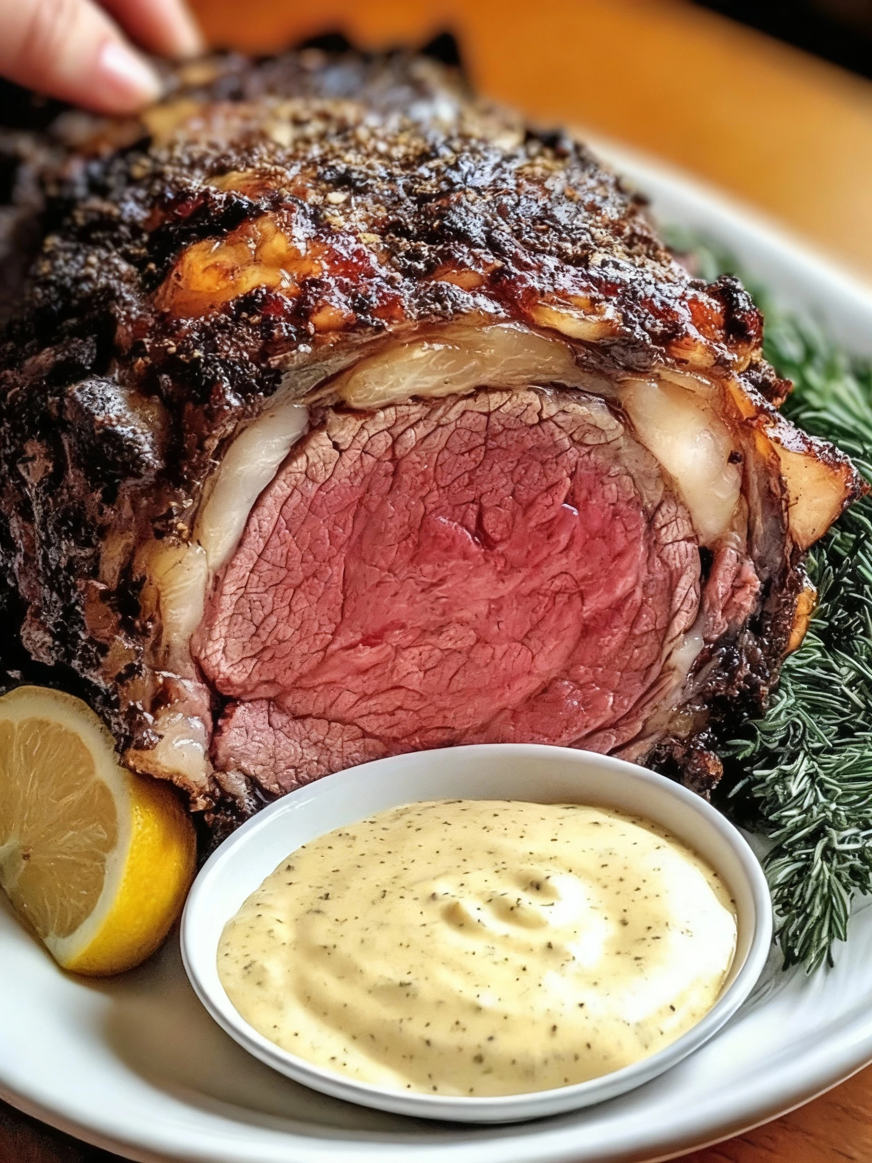 Prime Rib with Horseradish Cream Sauce finished