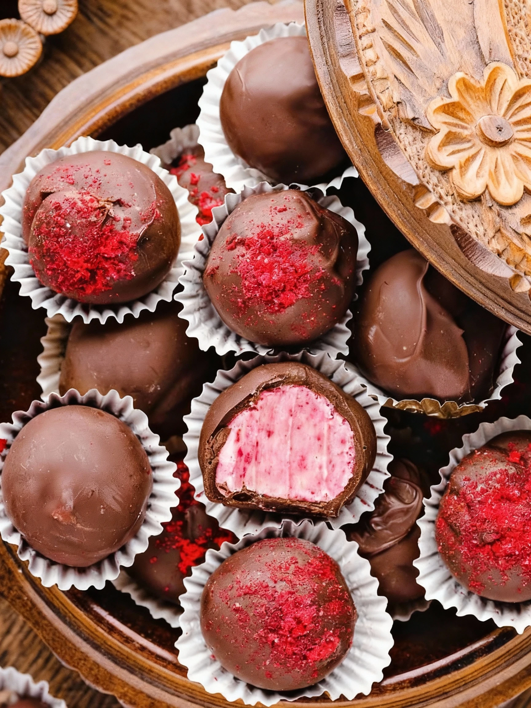 Quick and easy Raspberry Truffles finished