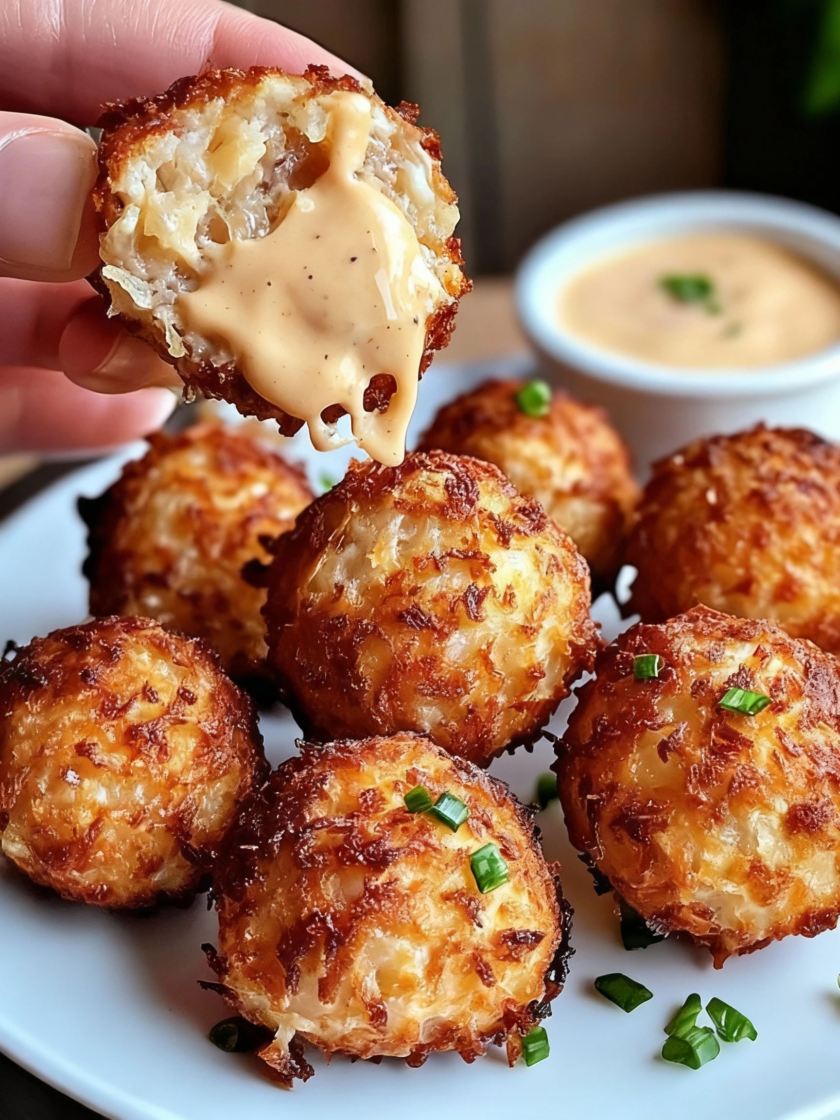 Reuben Balls with Spicy Thousand Island Dipping Sauce finished