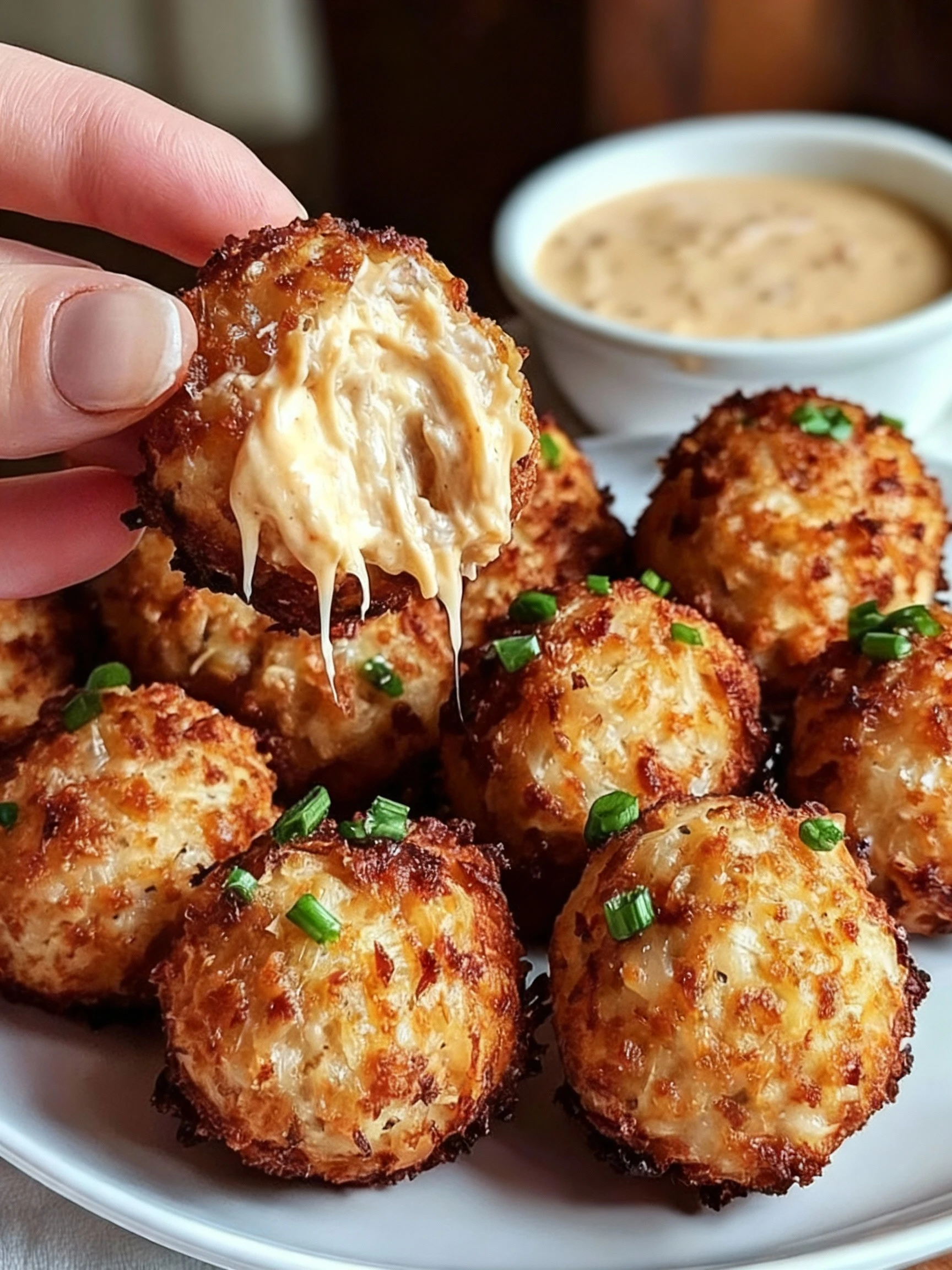 Reuben Balls with Spicy Thousand Island Dipping Sauce finished