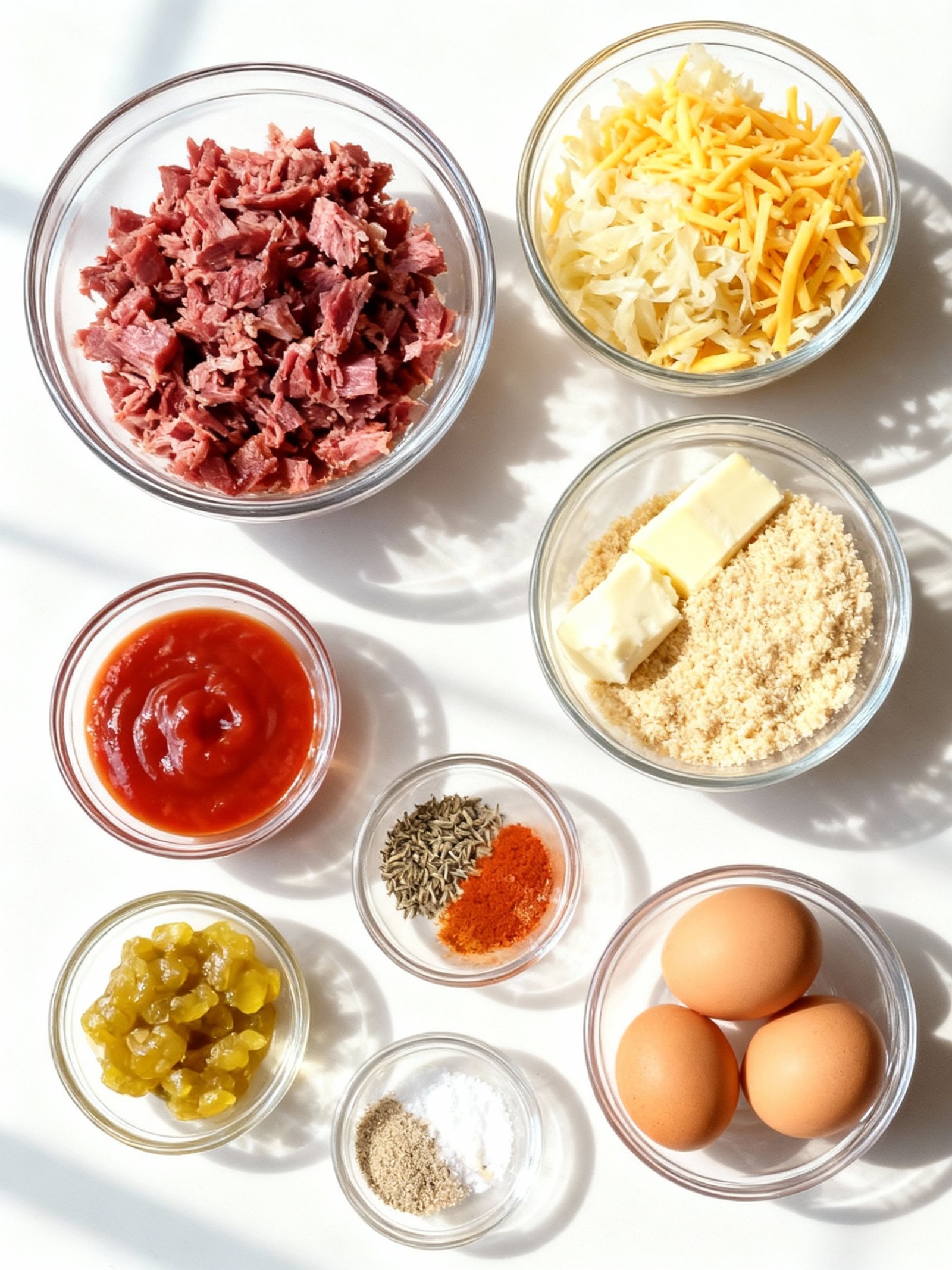 Reuben Balls with Spicy Thousand Island Dipping Sauce ingredients