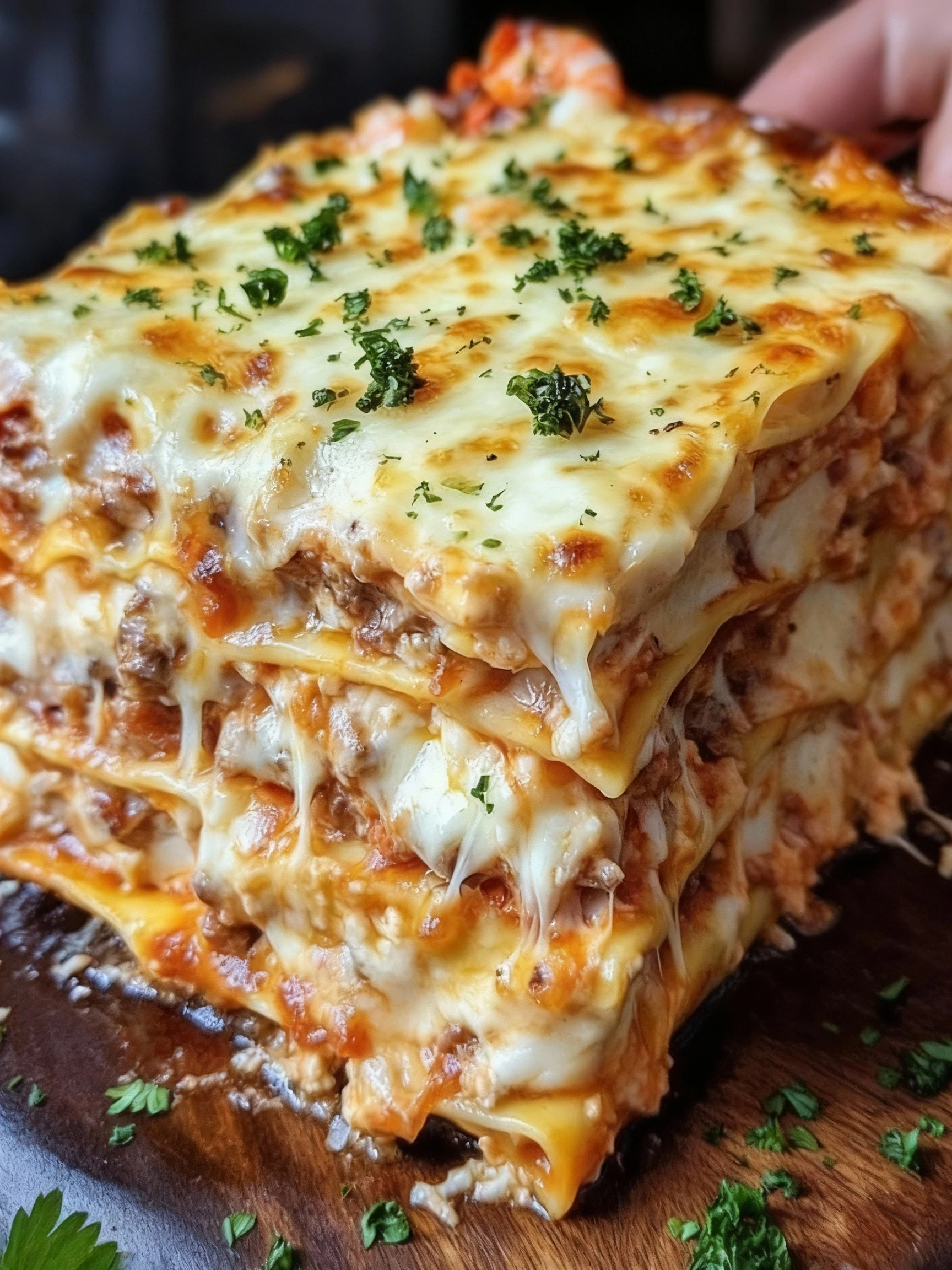 Seafood Lasagna with Shrimp & Crab finished
