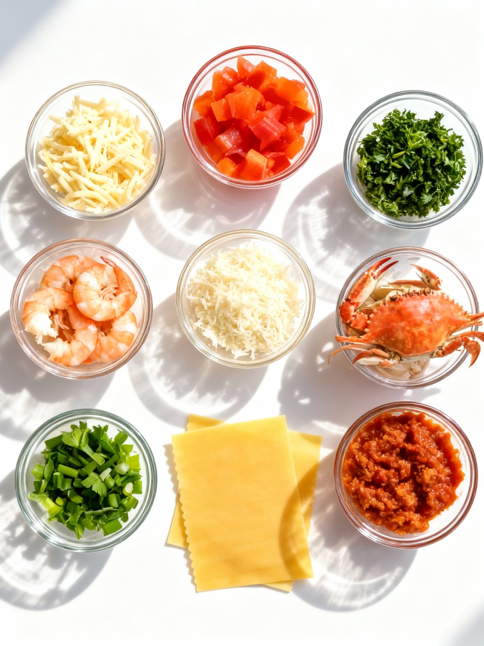 Seafood Lasagna with Shrimp & Crab ingredients