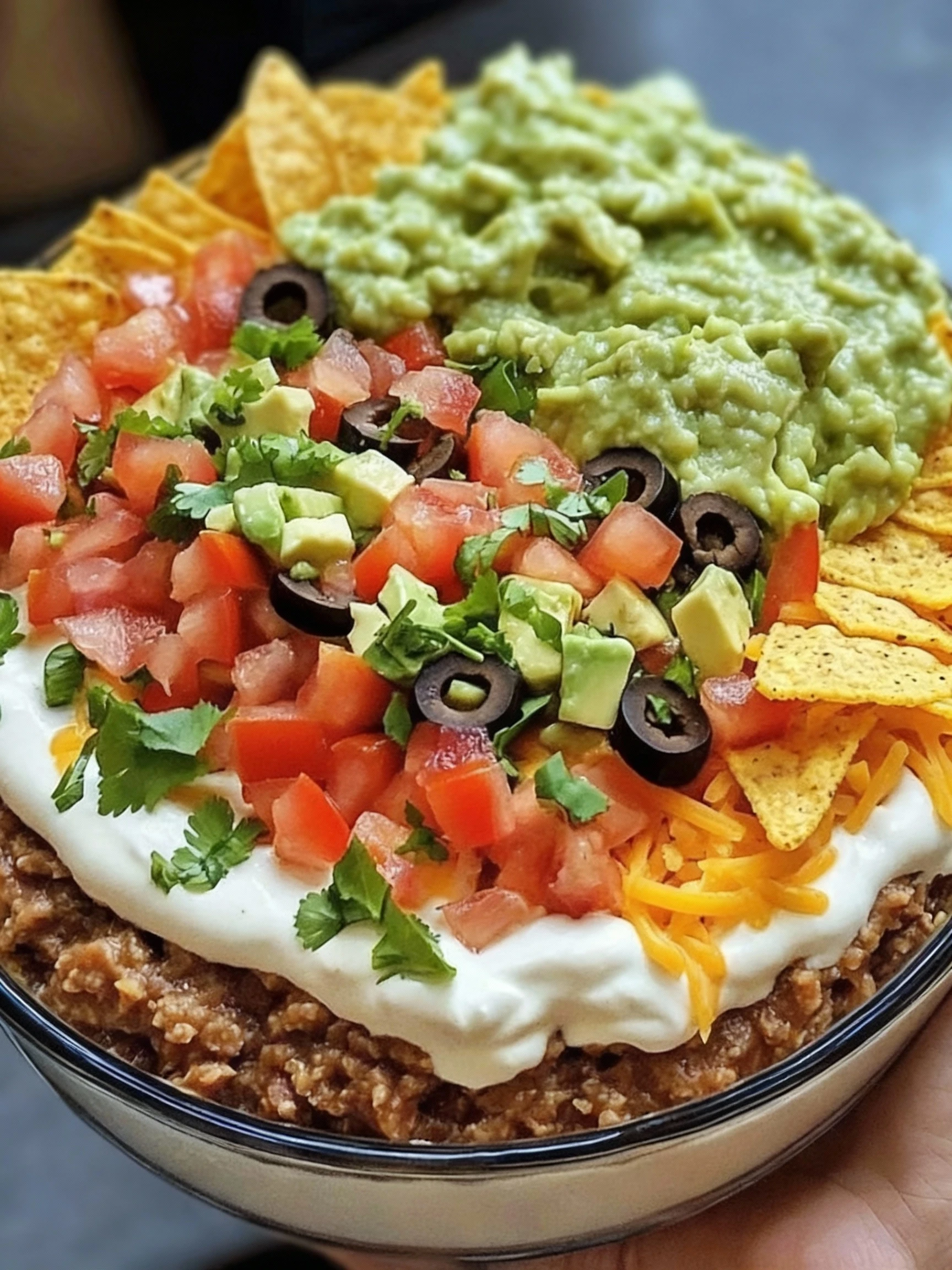 Seven Layer Taco Dip finished