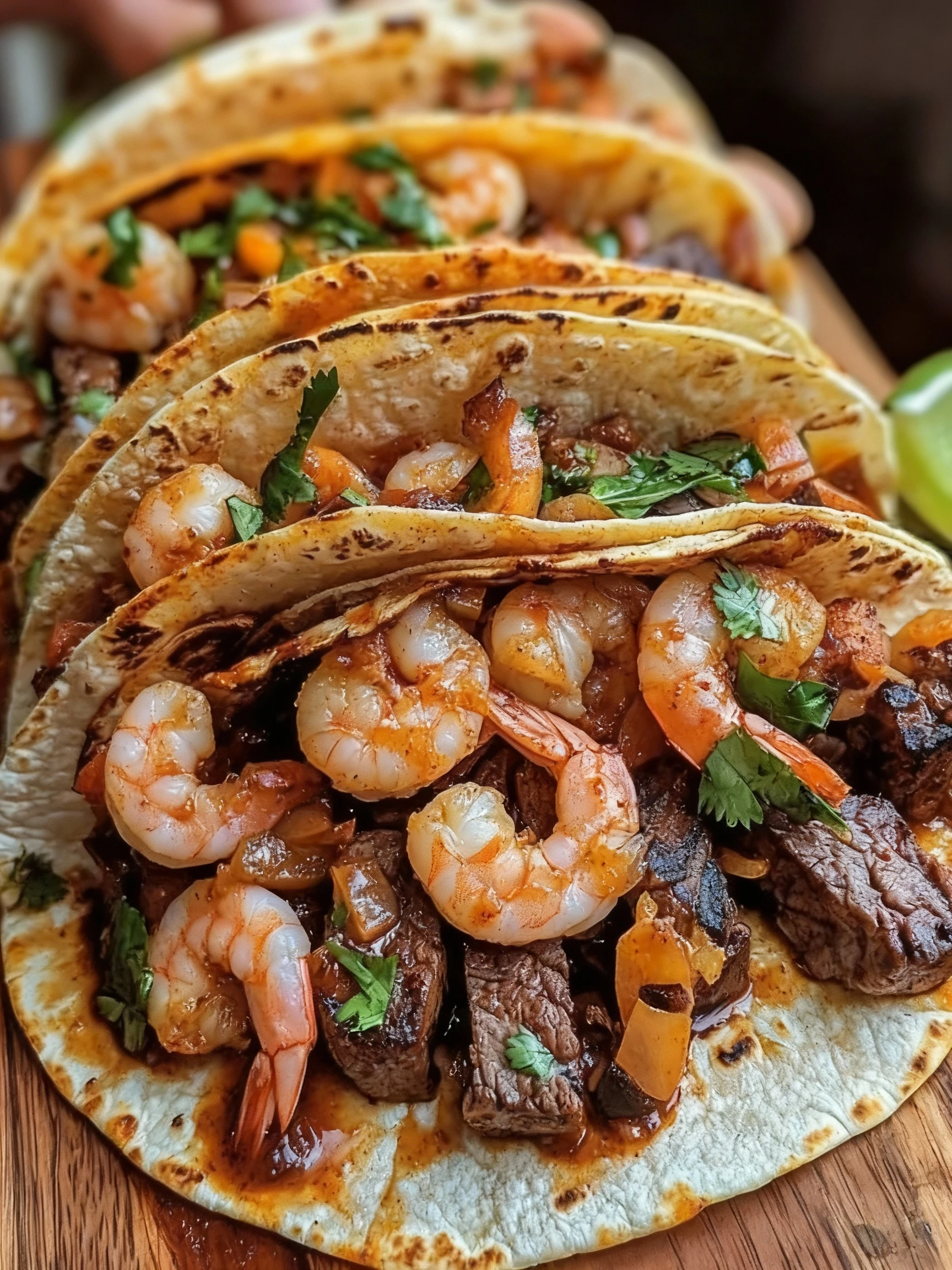Shrimp and Steak Tacos finished