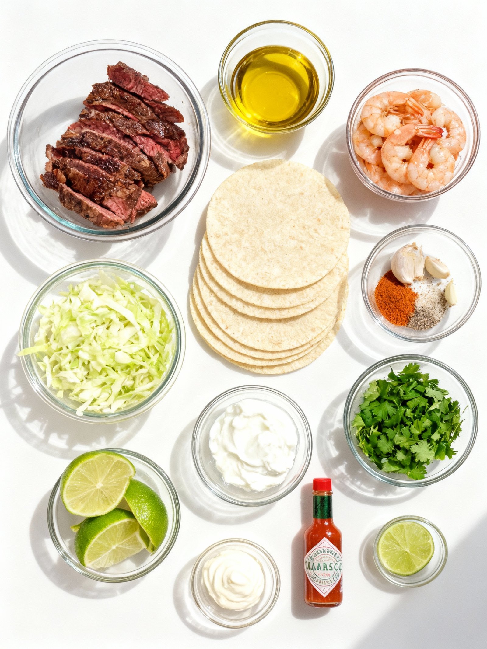 Shrimp and Steak Tacos ingredients