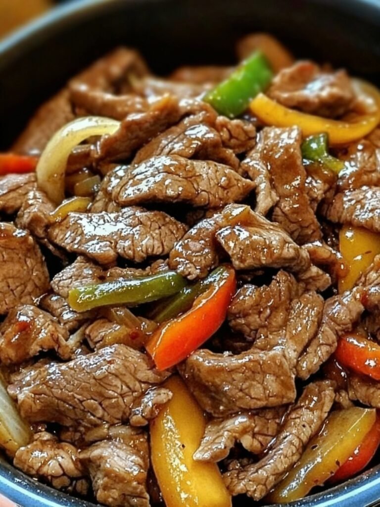 Sizzling Chinese Pepper Steak With Onions Recipe