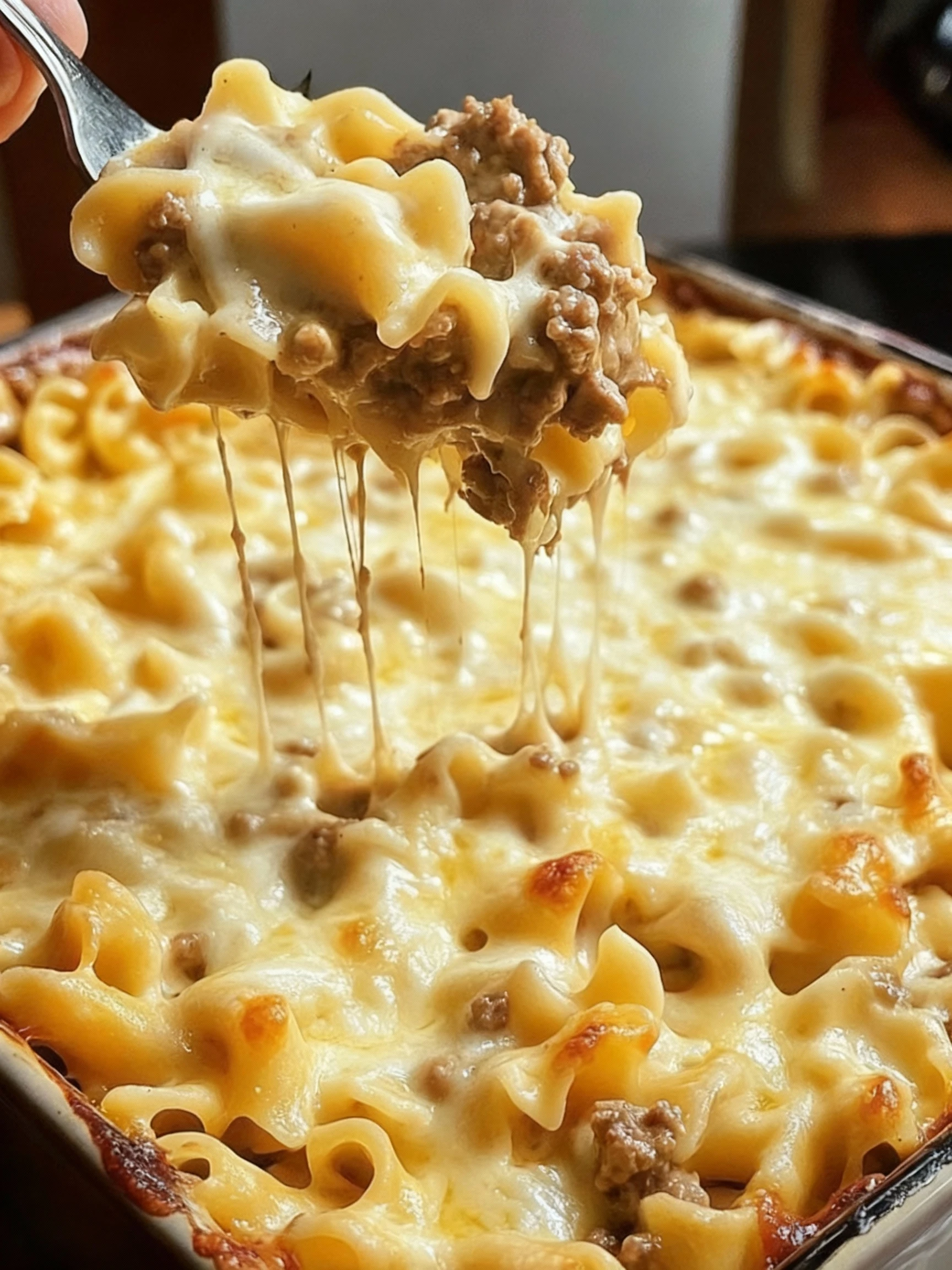 Sour Cream Beef Noodle Casserole finished