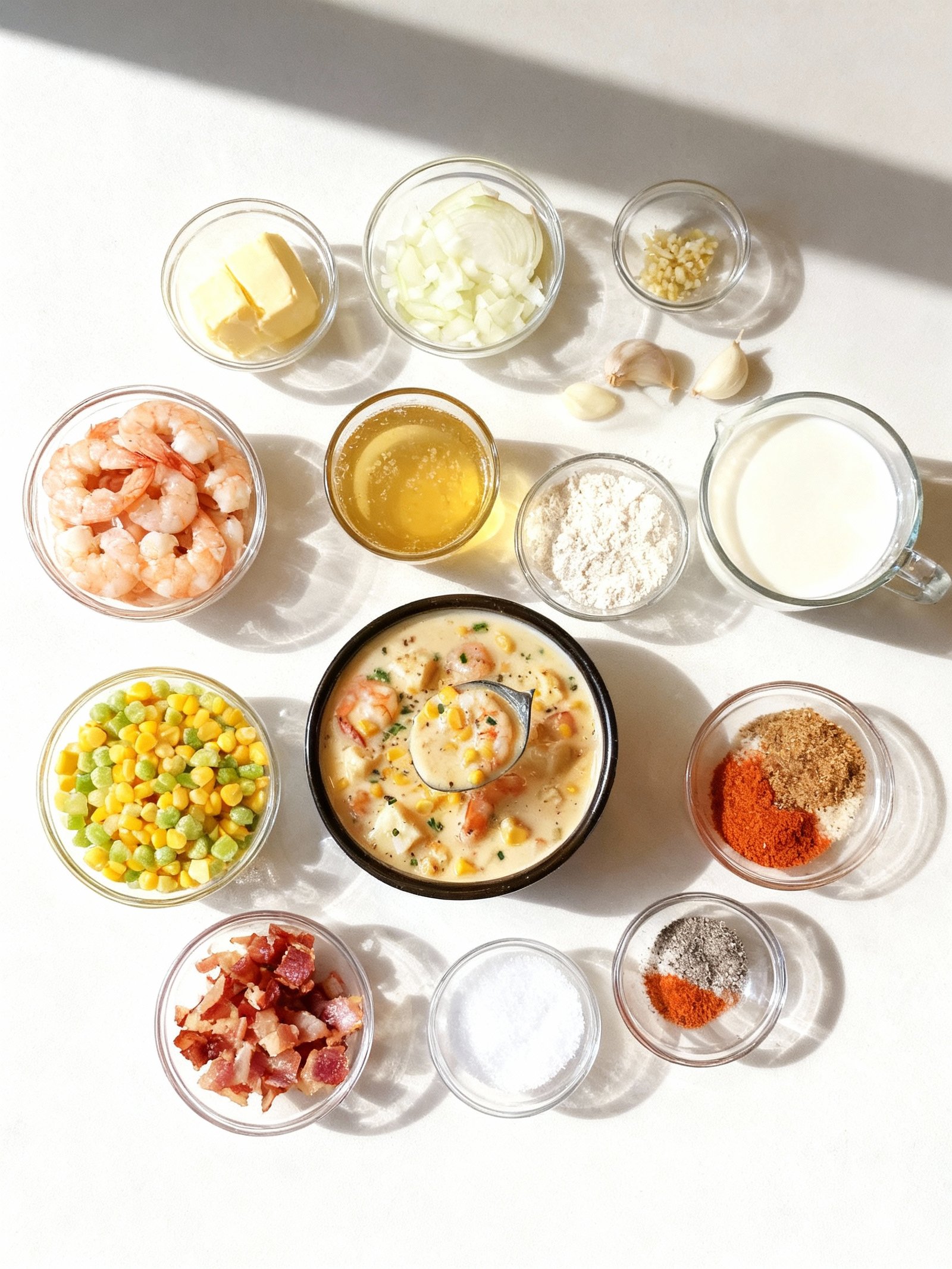 Sweet Corn and Shrimp Chowder ingredients