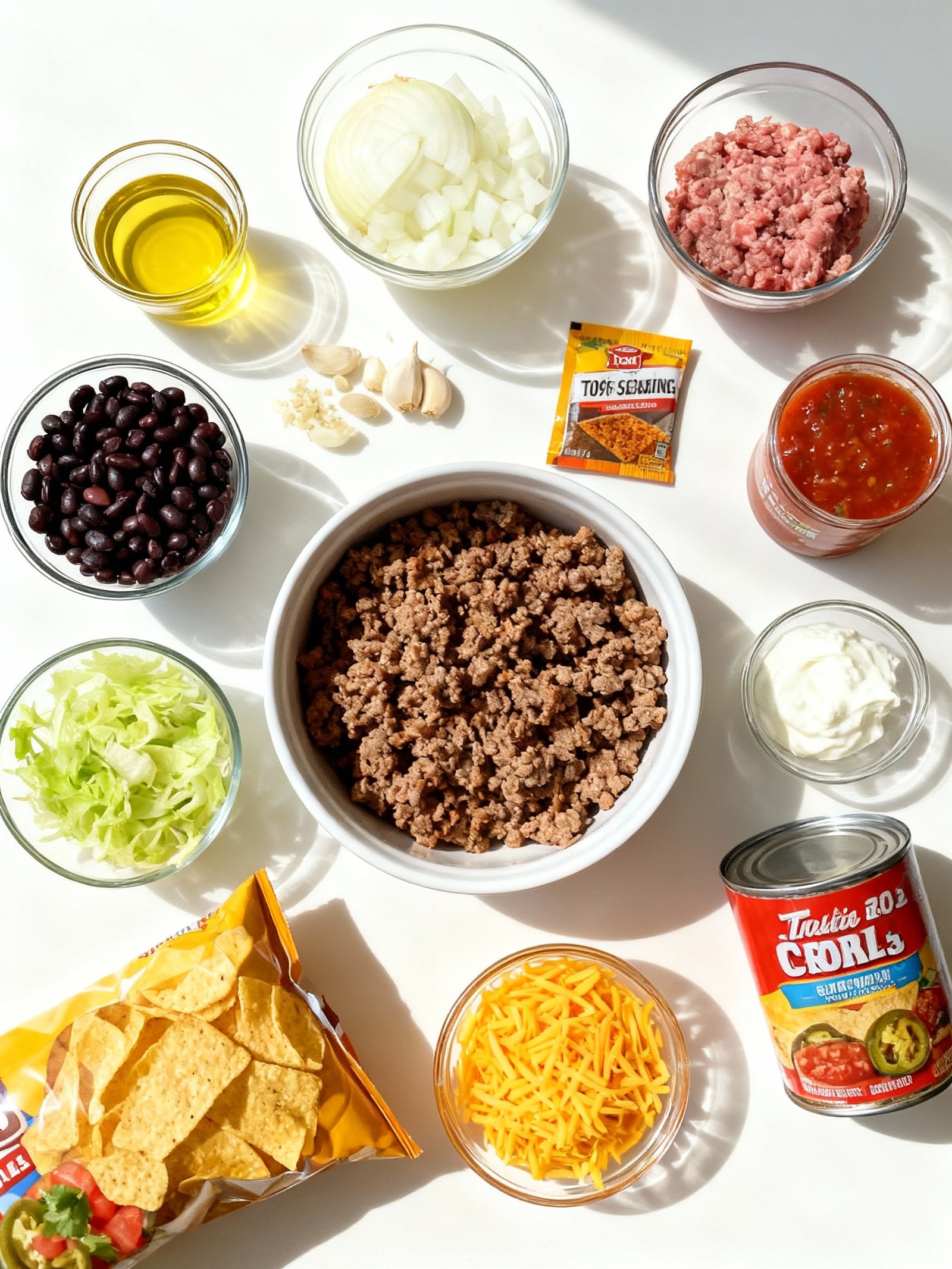 Walking Taco Casserole ingredients