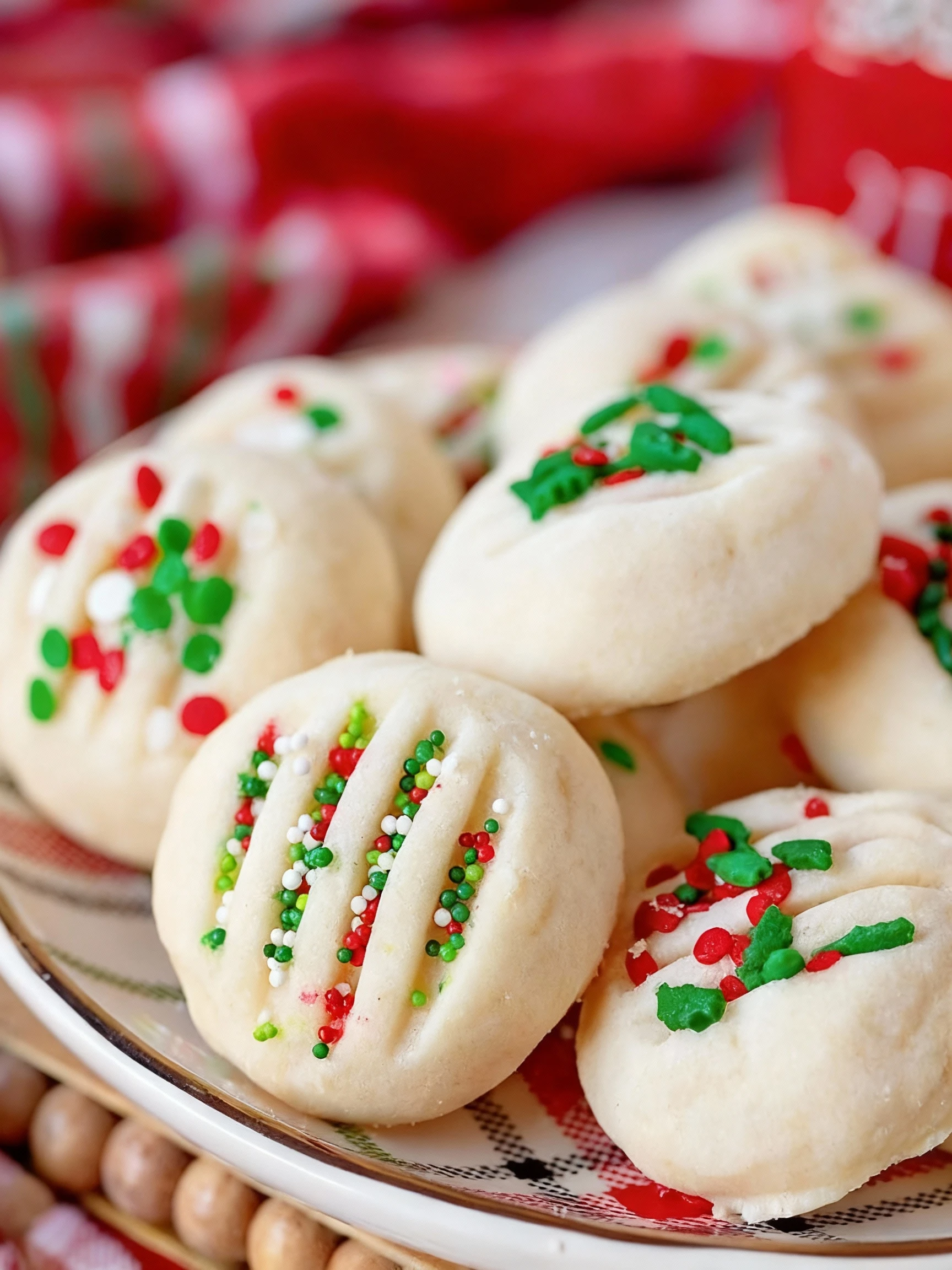 These Whipped Shortbread Cookies finished