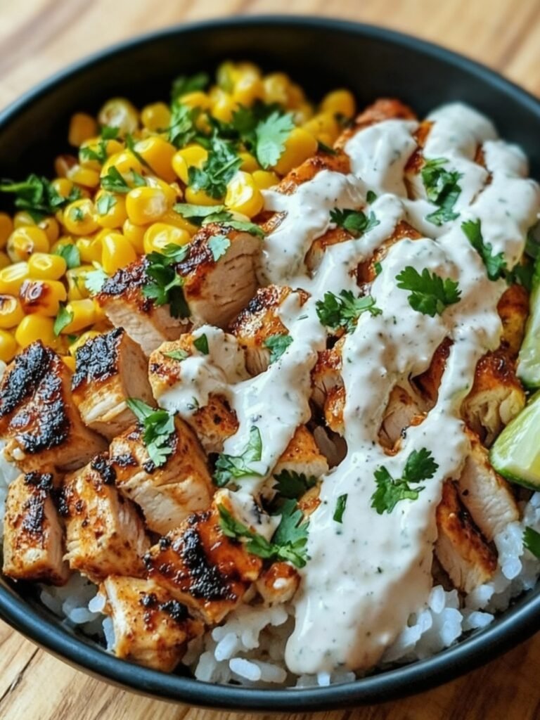 Zesty Street Corn Chicken Rice Bowl Recipe