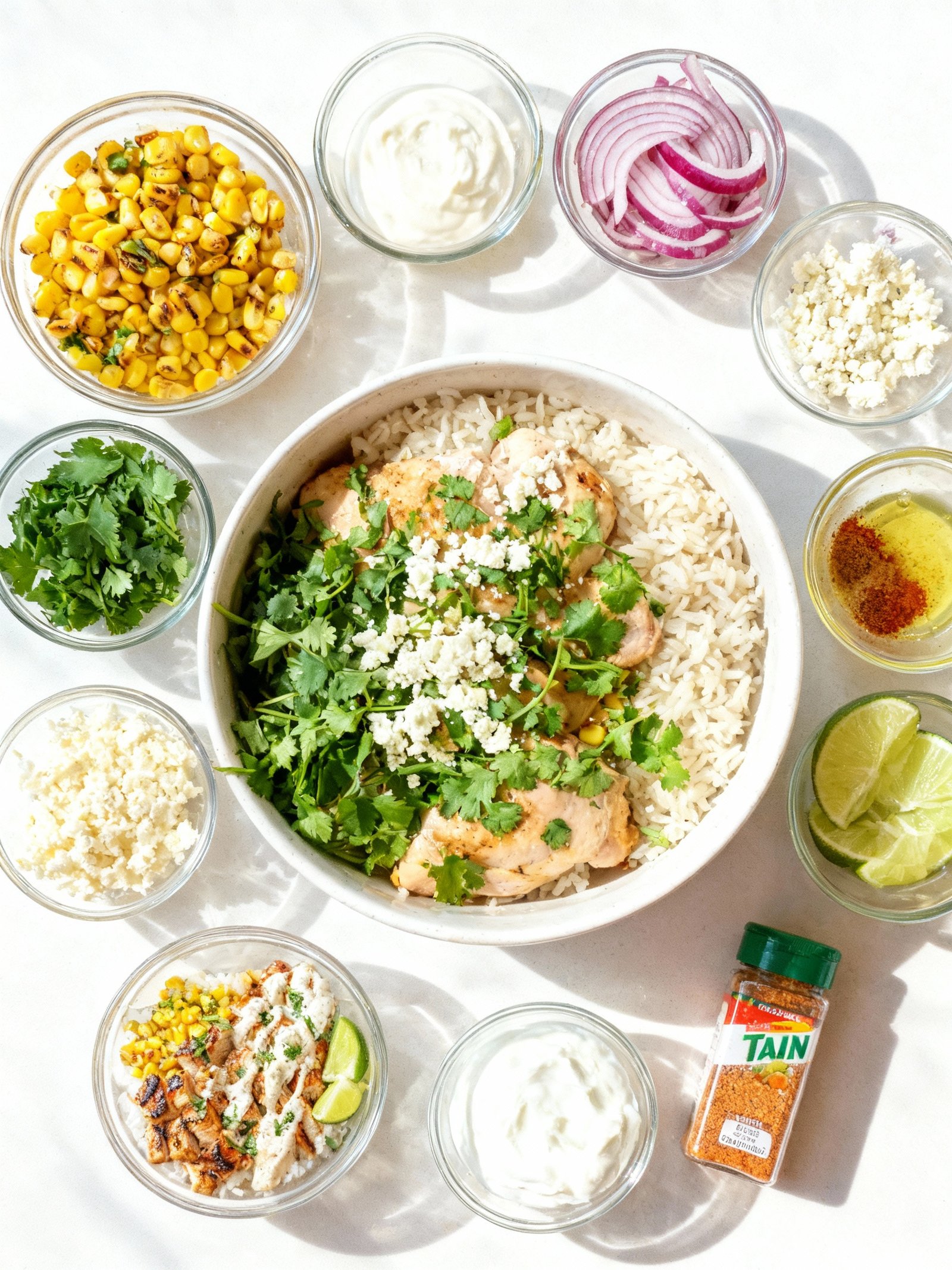 Zesty Street Corn Chicken Rice Bowl ingredients