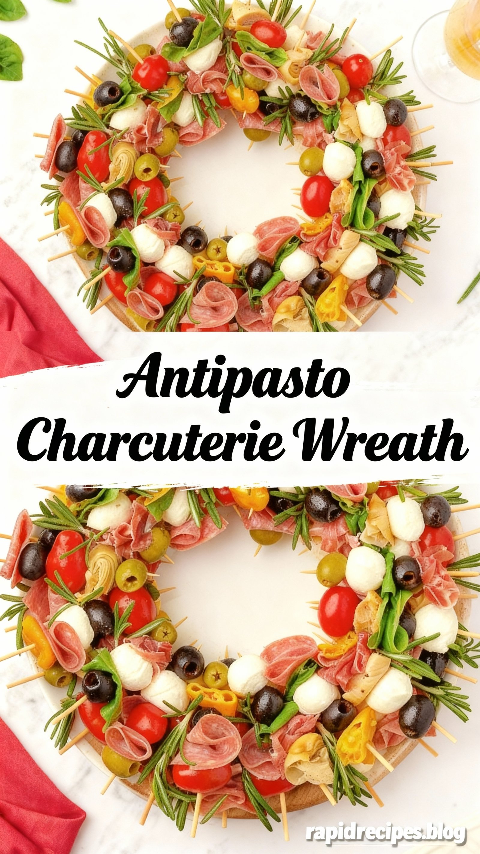 Antipasto Charcuterie Wreath finished