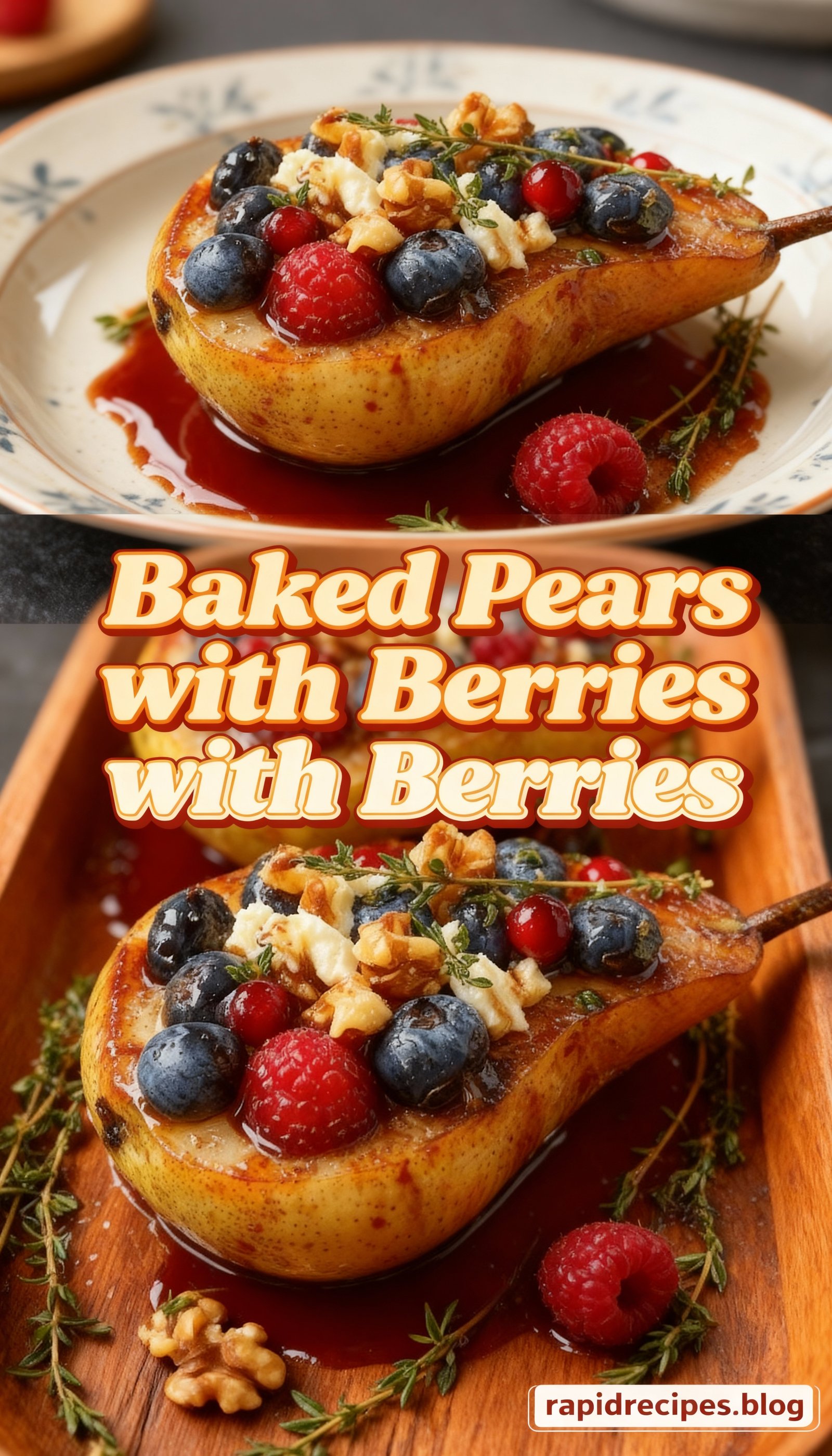 Baked Pears with Berries finished