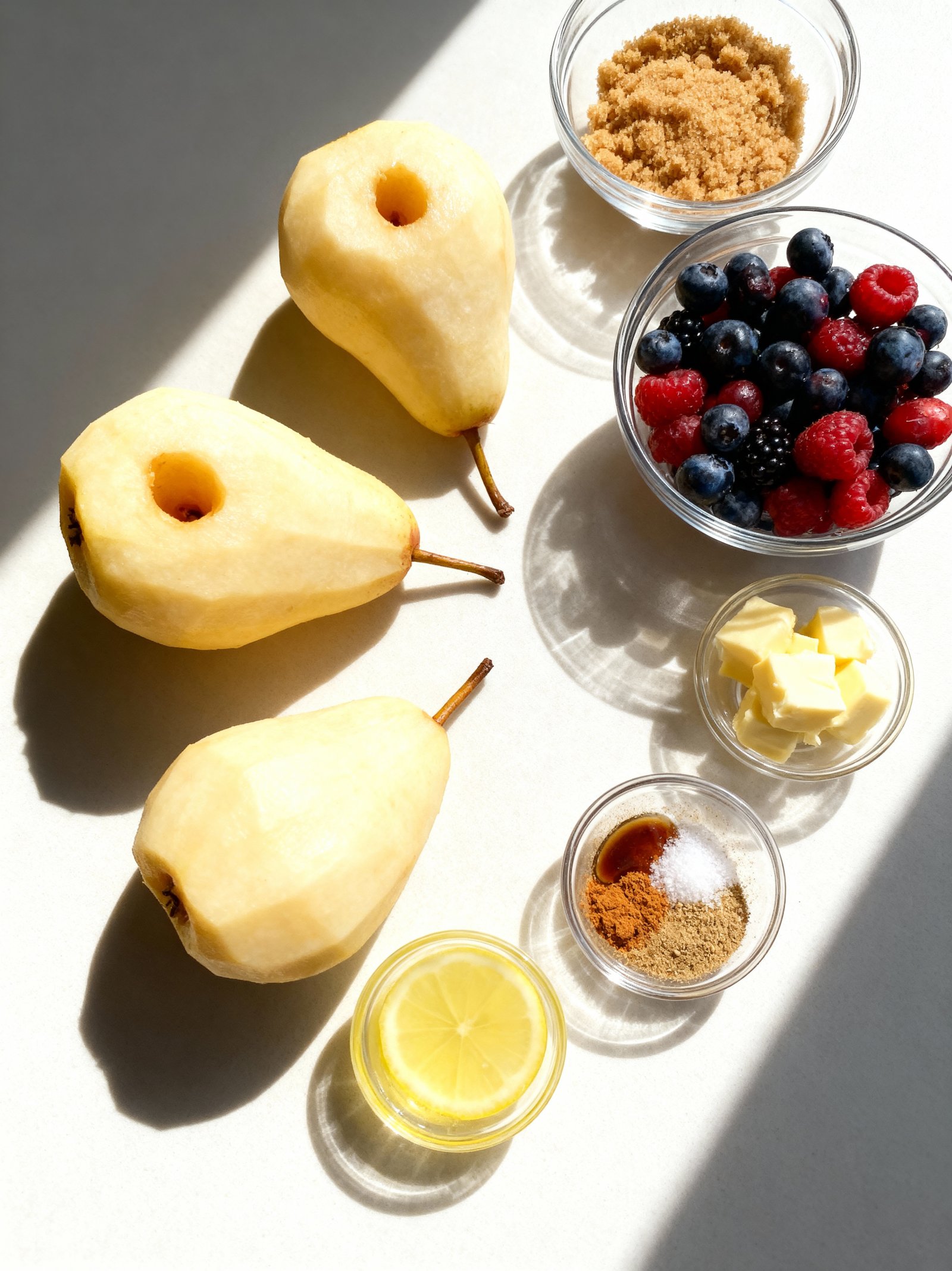 Baked Pears with Berries ingredients