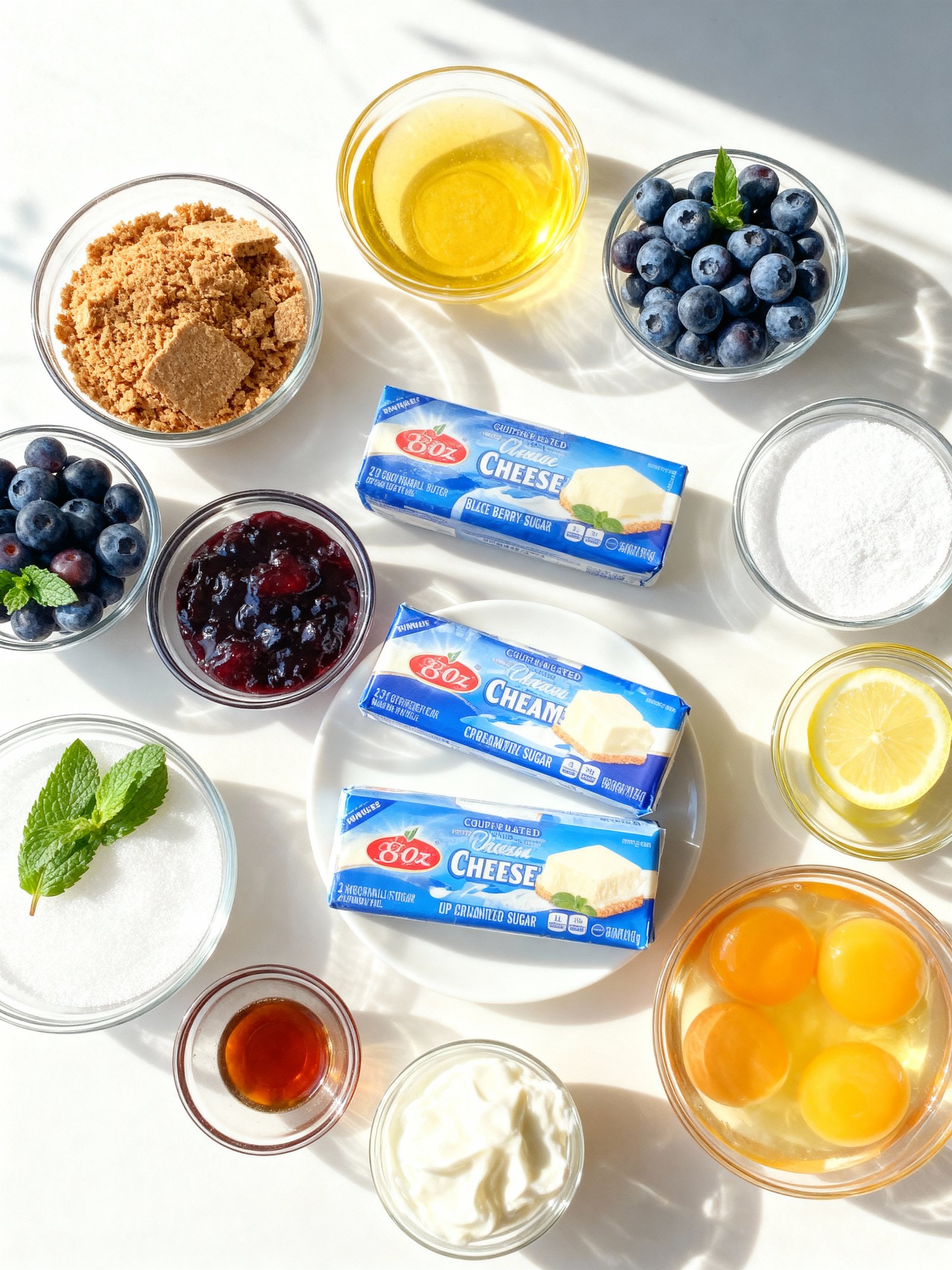 Blueberry Dream Cheesecake ingredients