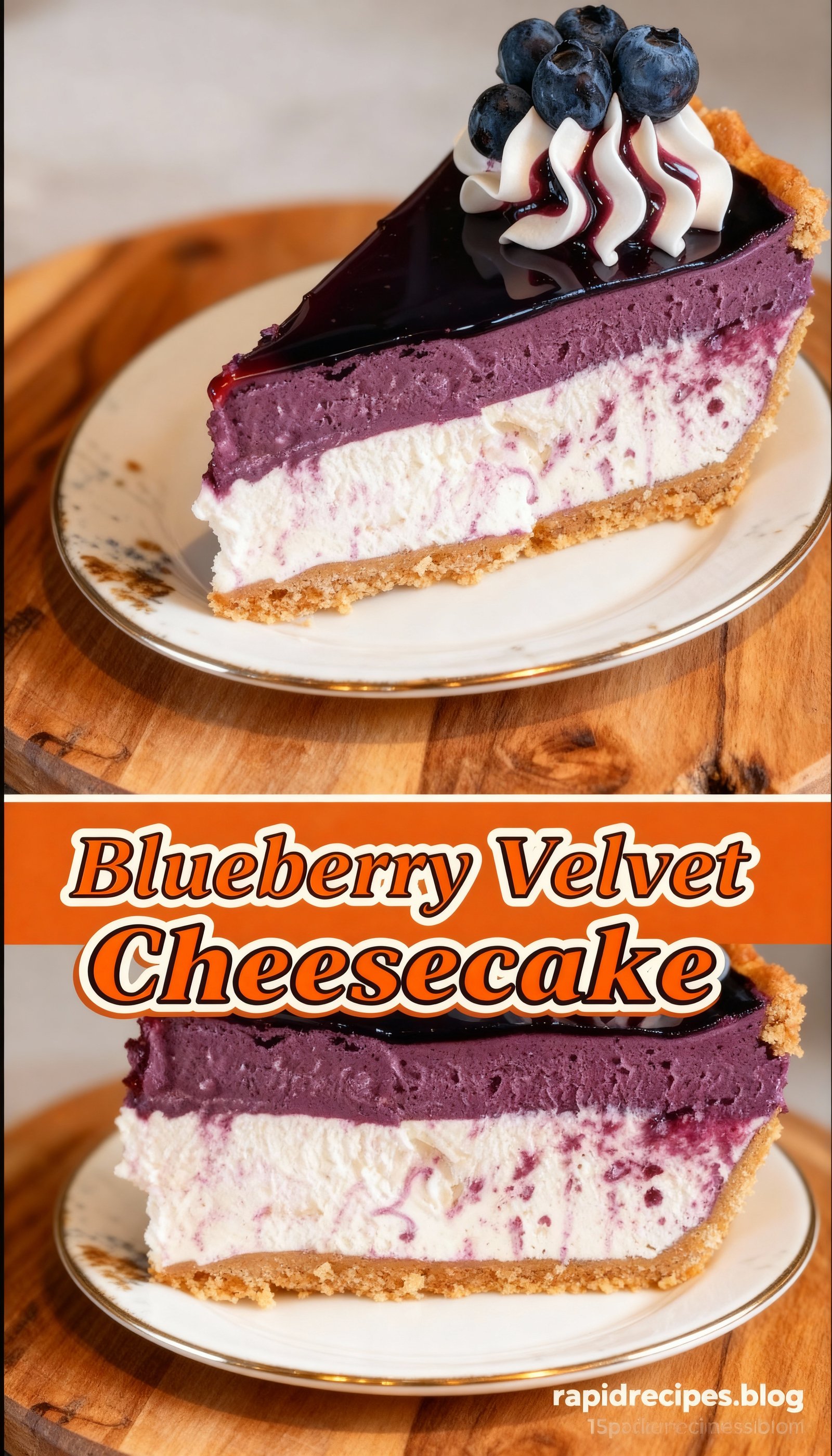 Blueberry Velvet Cheesecake finished