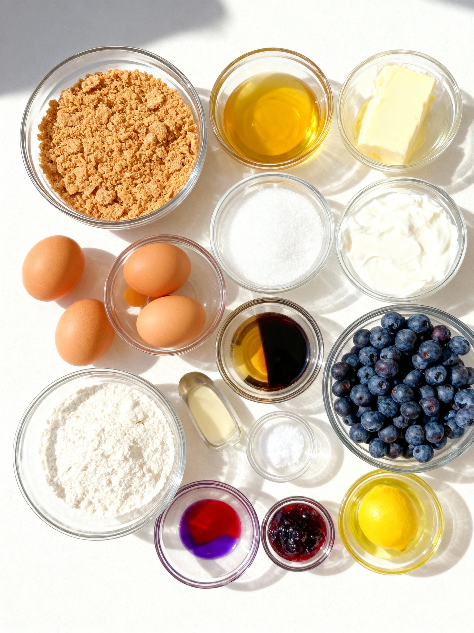 Blueberry Velvet Cheesecake ingredients