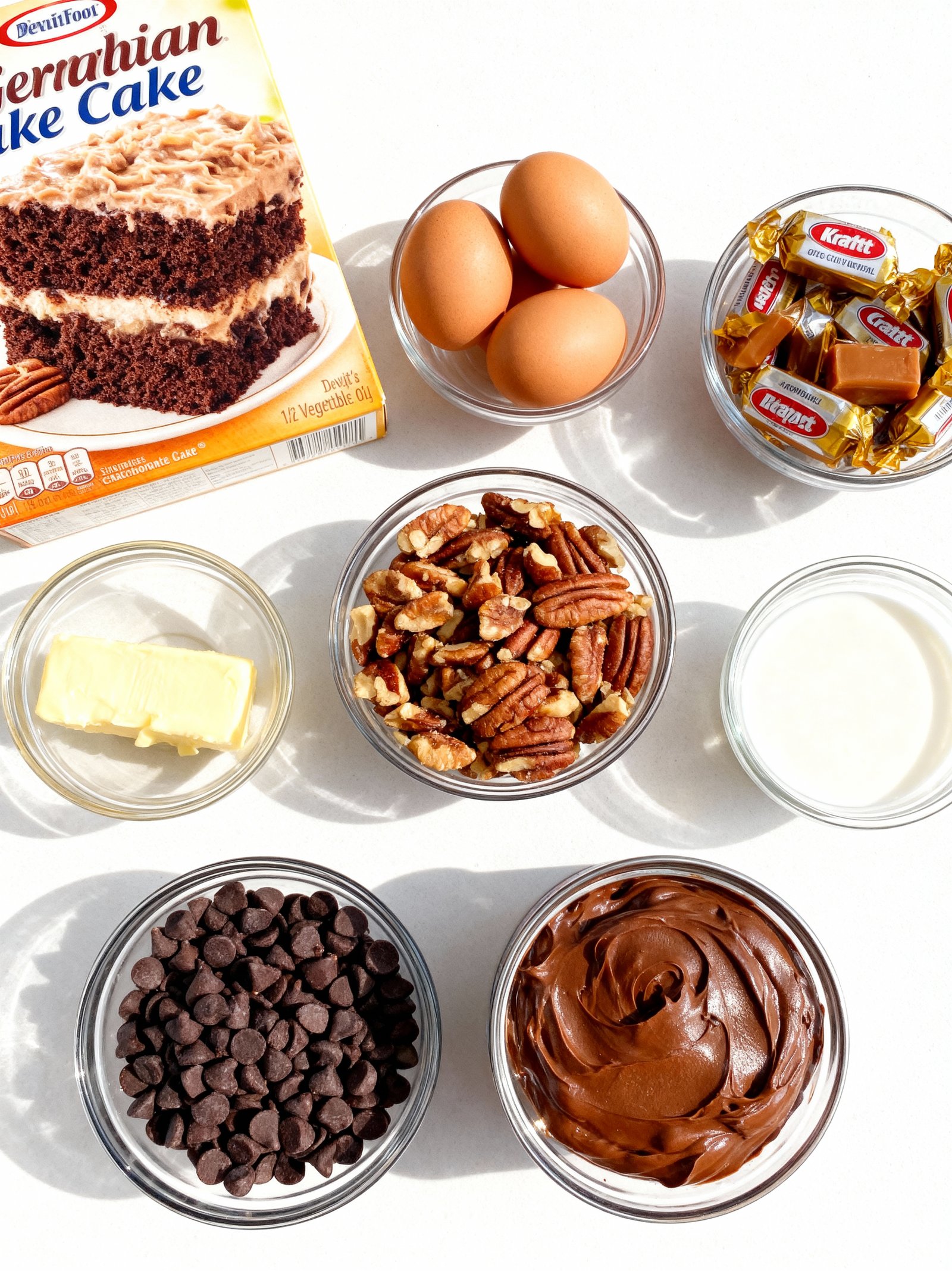 Box Mix Turtle Cake ingredients