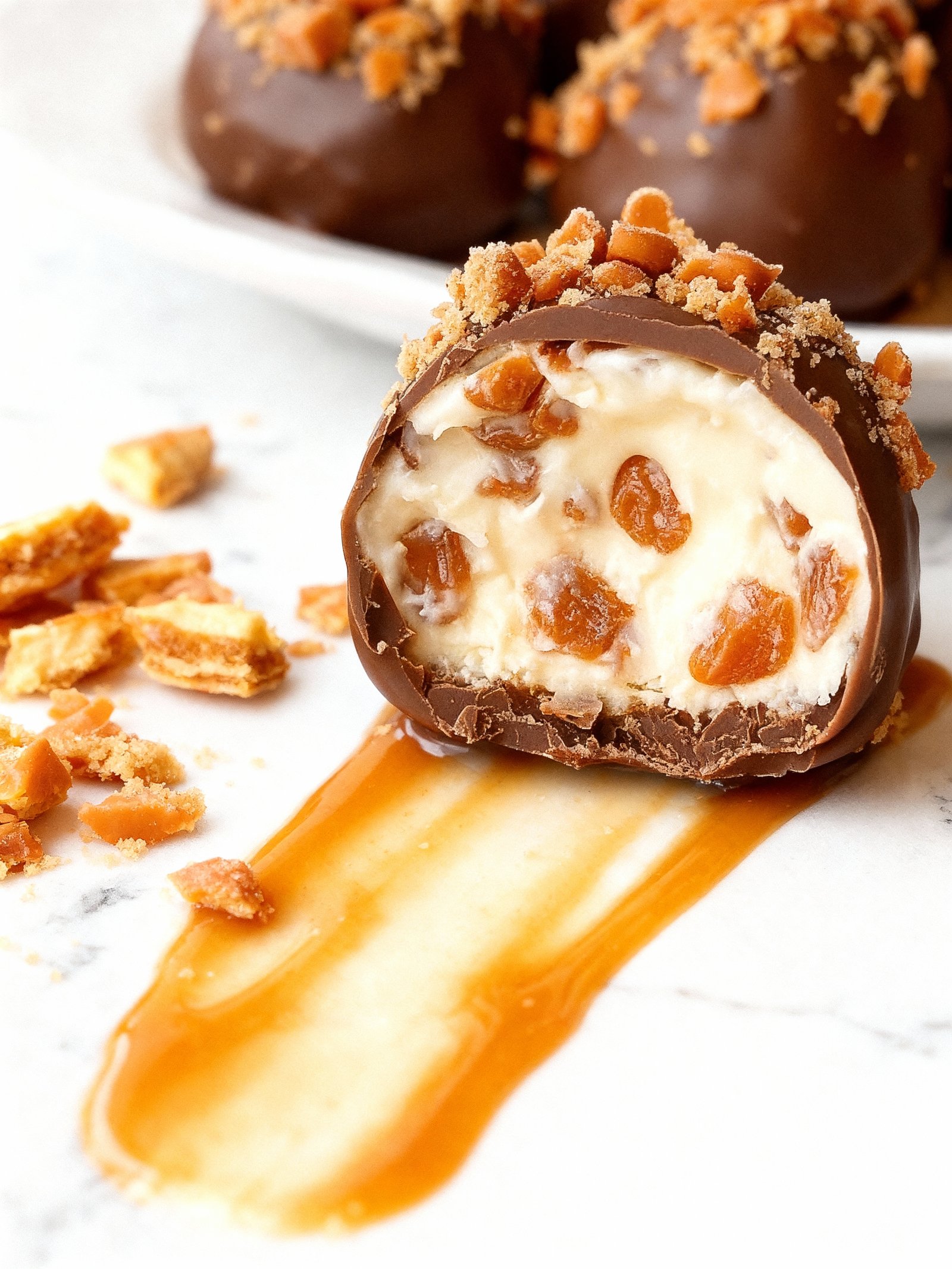 Butterfinger Chocolate Caramel Truffles finished