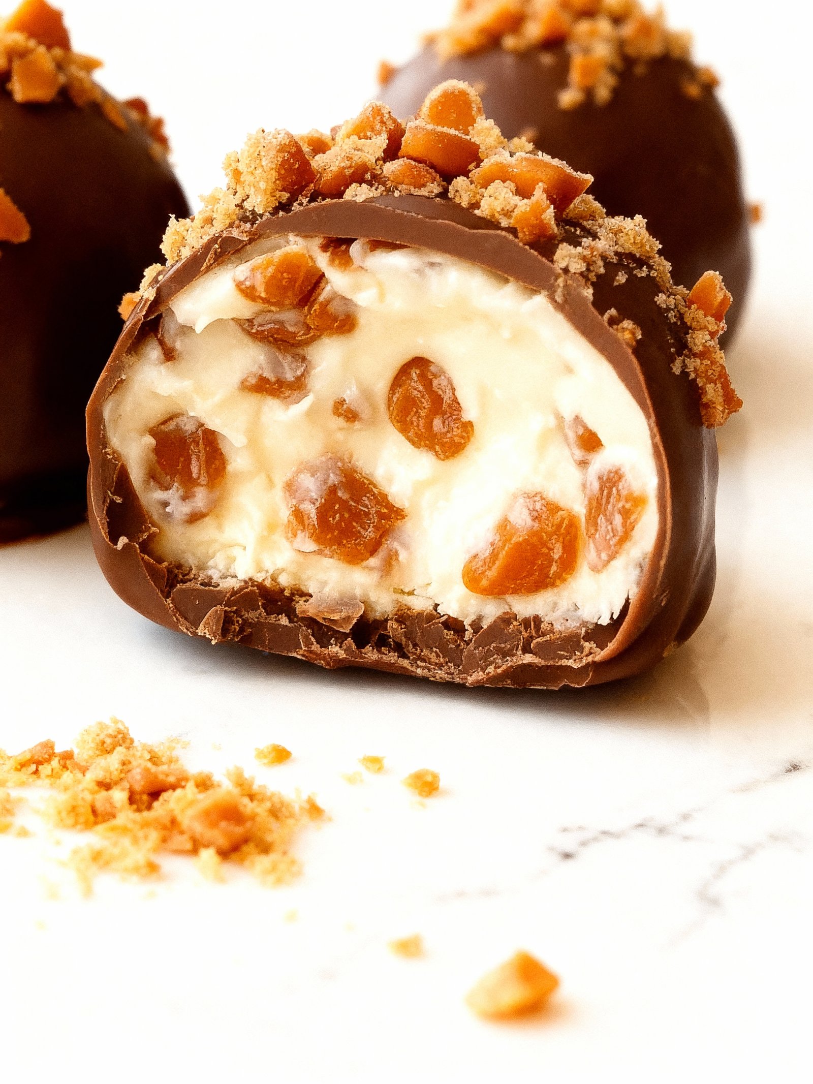 Butterfinger Chocolate Caramel Truffles finished