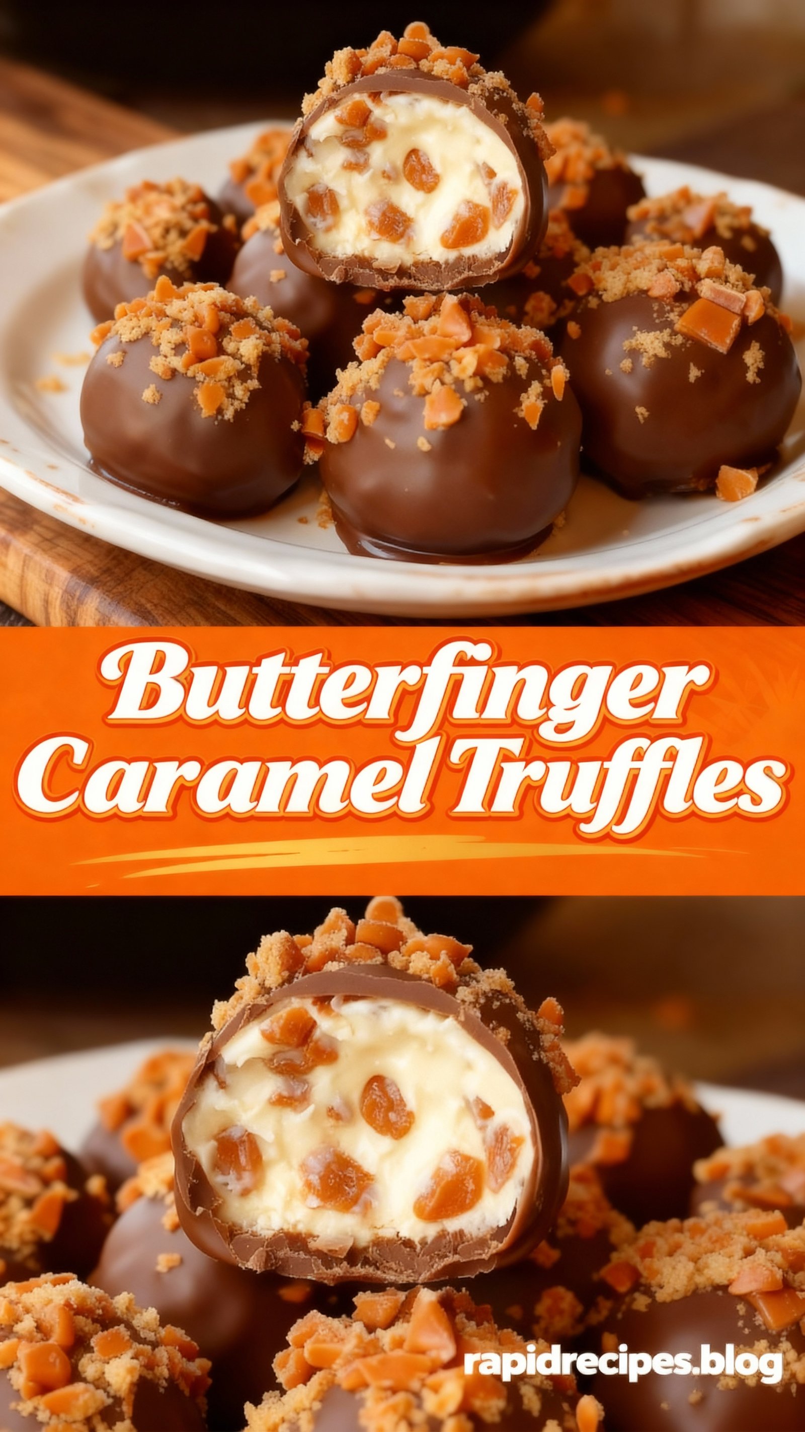 Butterfinger Chocolate Caramel Truffles finished