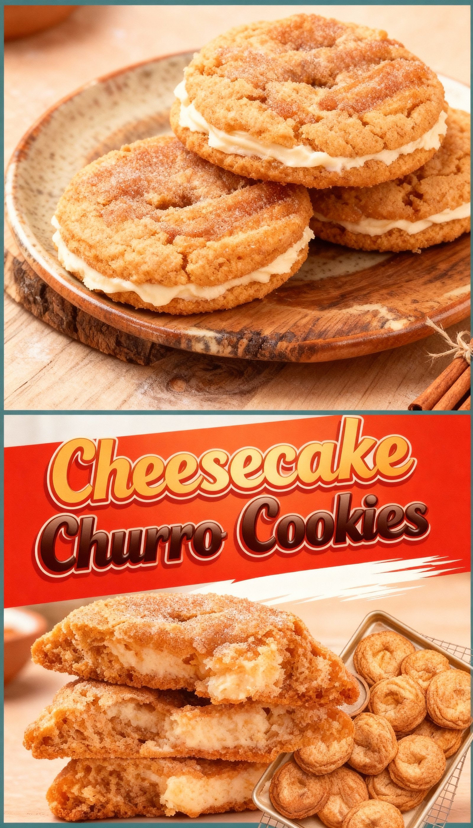 Cheesecake Churro Cookies finished