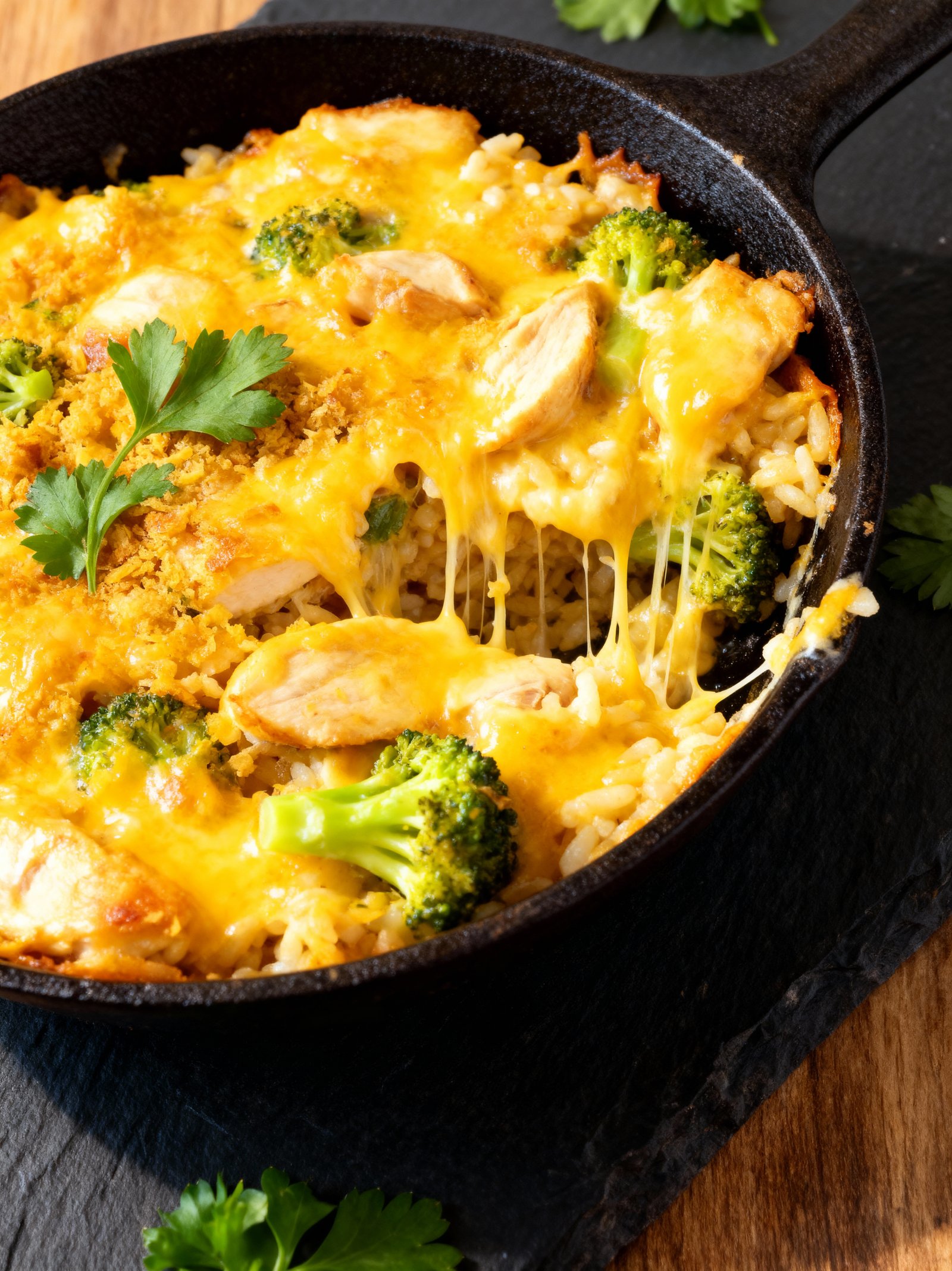 Cheesy Chicken Broccoli Rice finished