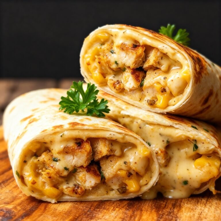 Cheesy Garlic Chicken Wraps Recipe