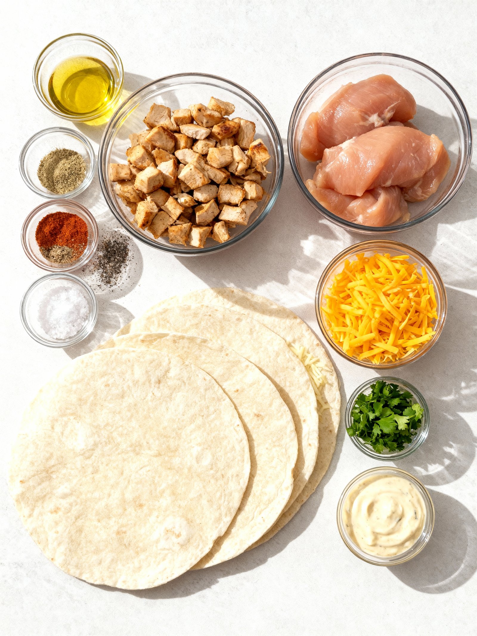 Cheesy Garlic Chicken Wraps ingredients