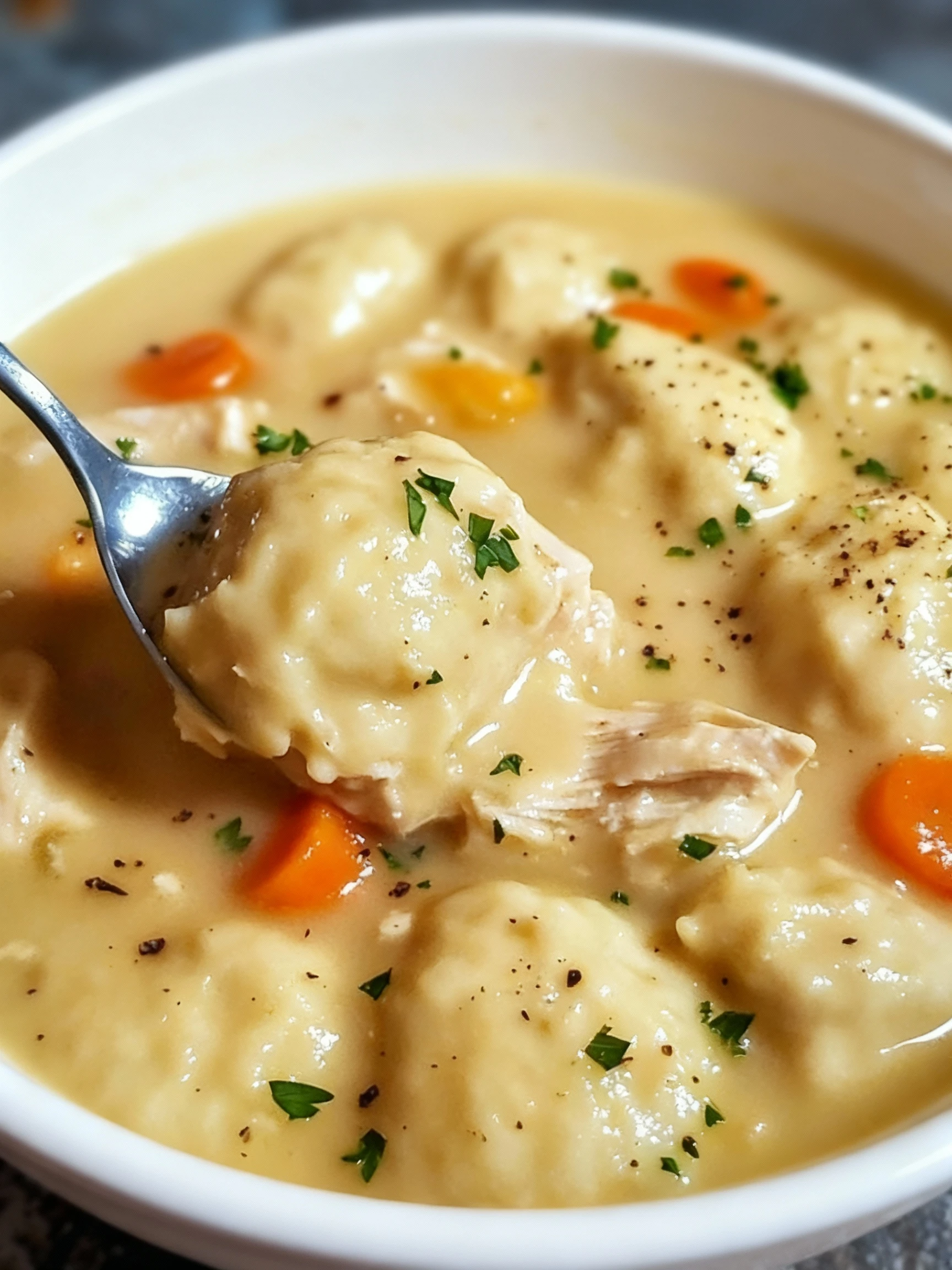 Chicken and Dumplings finished