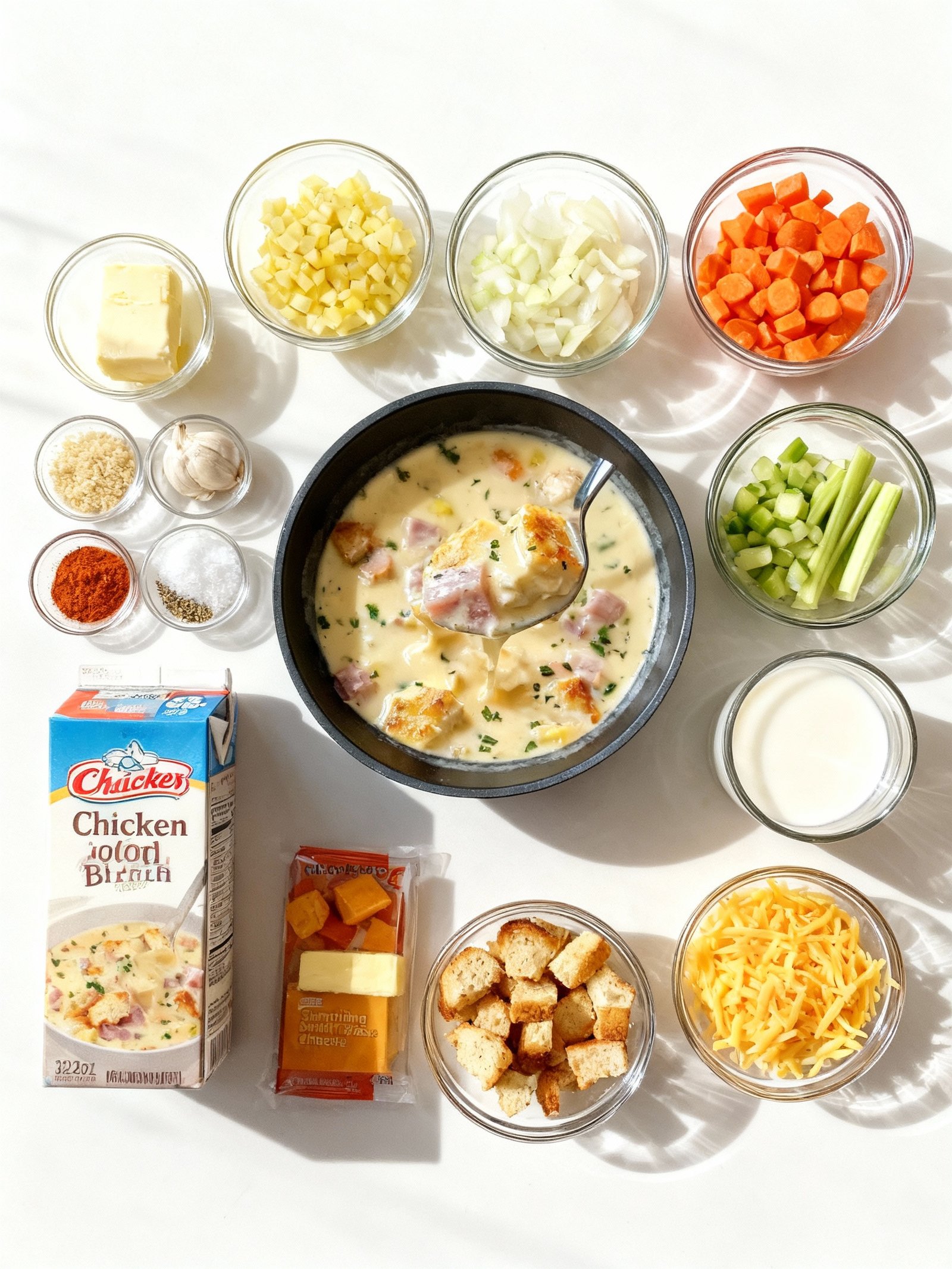 Chicken Cordon Bleu Soup ingredients