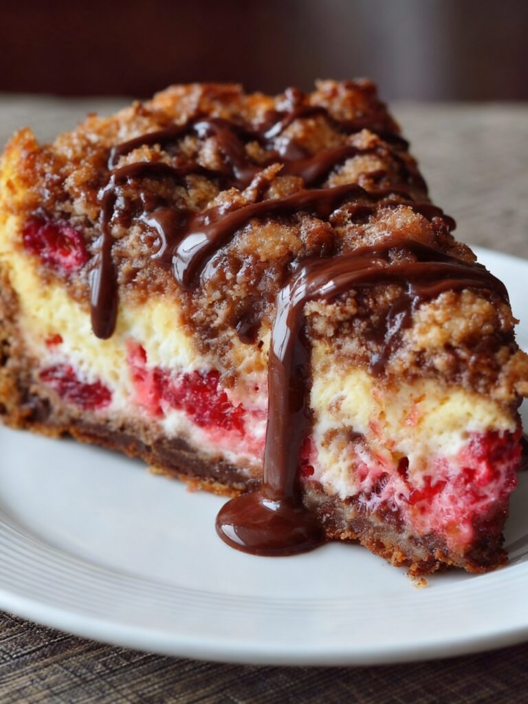 Chocolate Raspberry Cheesecake Crumb Cake Recipe