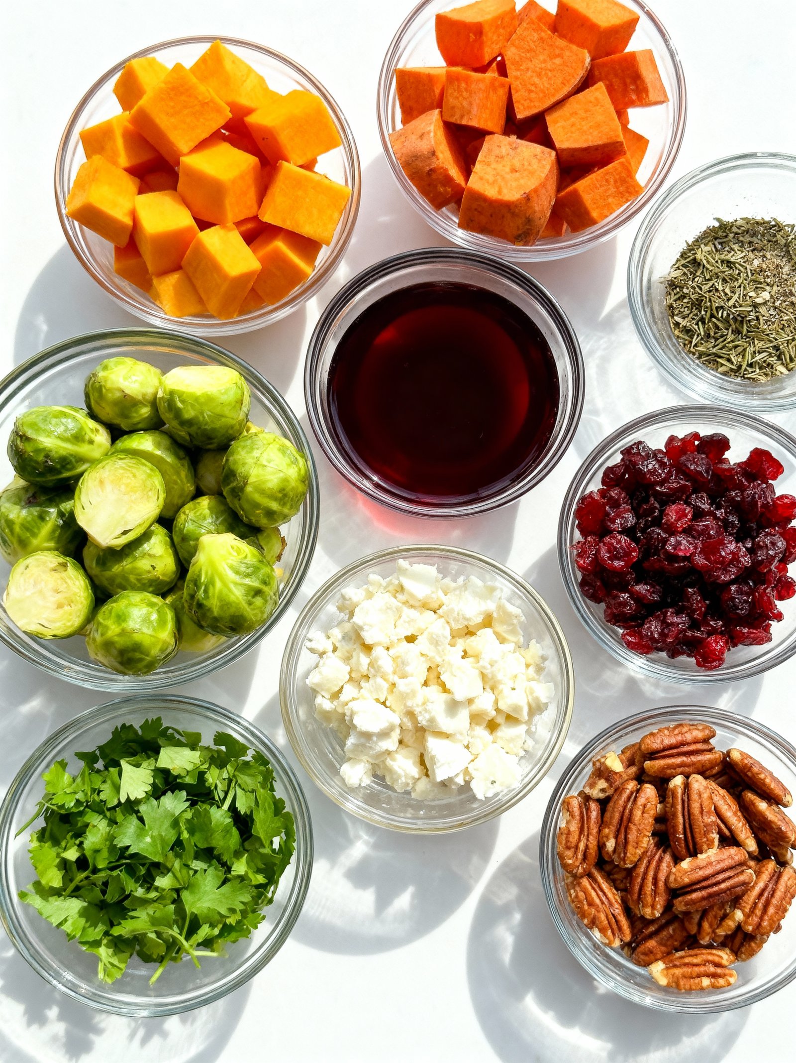 Cranberry-Glazed Roasted Butternut Squash Salad ingredients