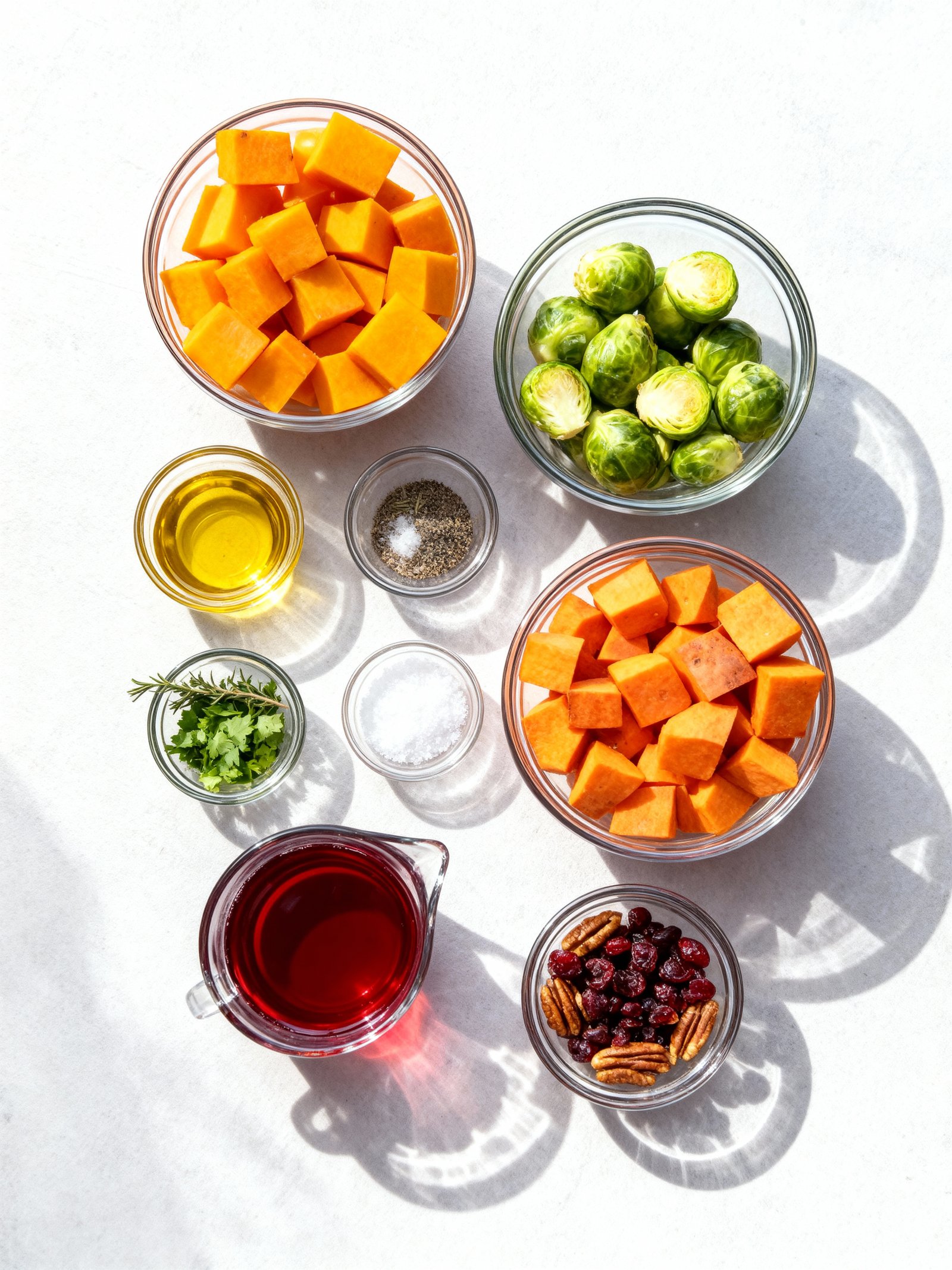 Cranberry Glazed Roasted Vegetable Salad ingredients