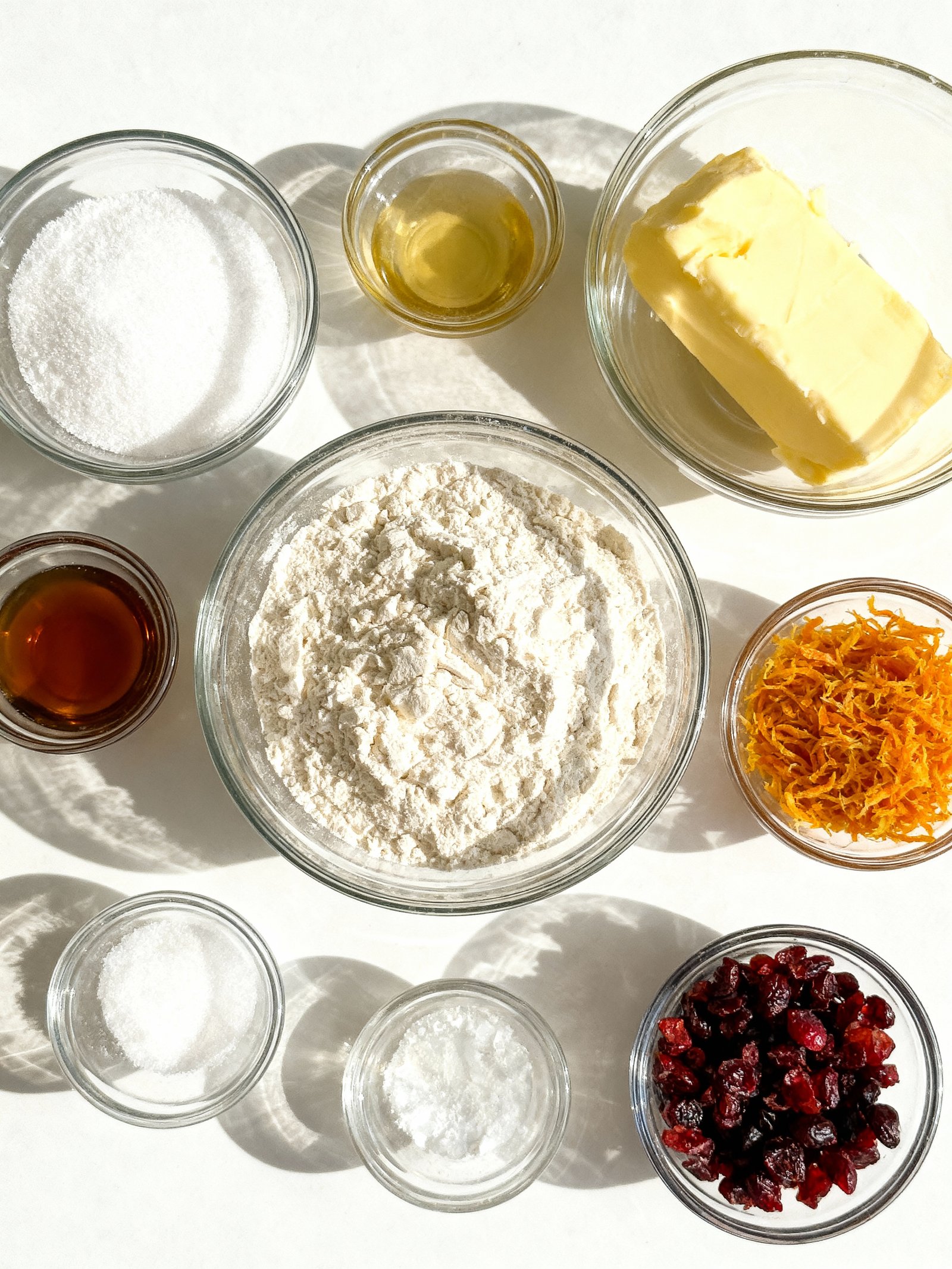 Cranberry Orange Shortbread Cookies ingredients
