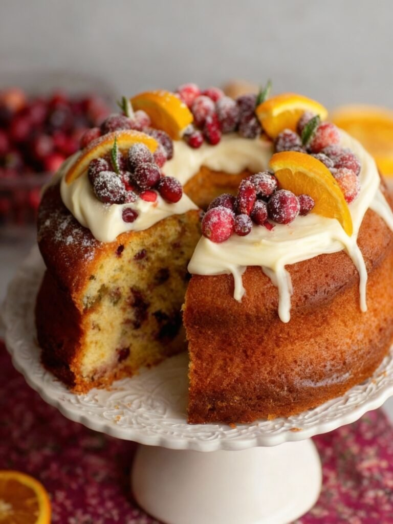 Cranberry Orange Spice Cake with Citrus Cream Cheese