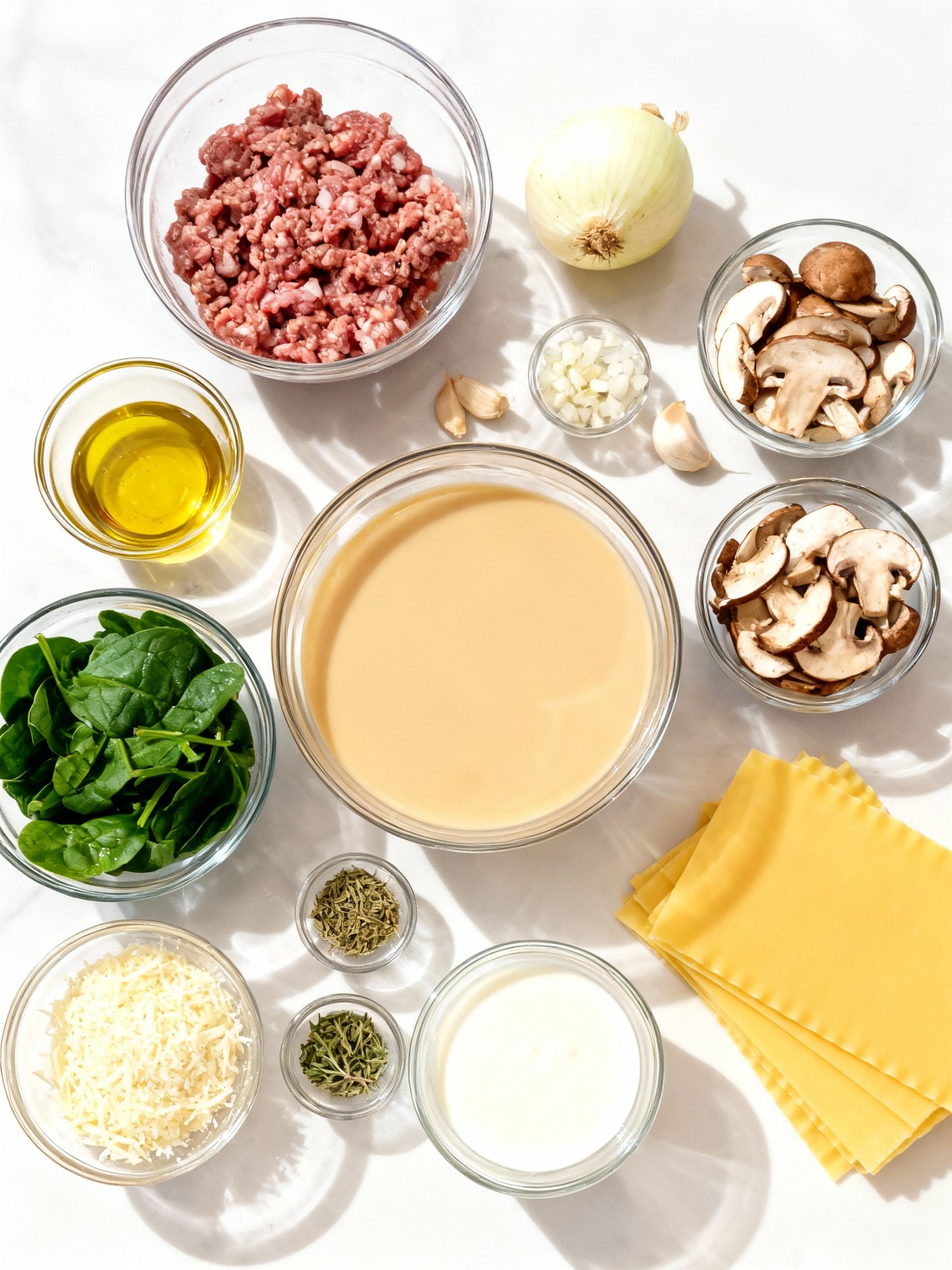 Creamy Alfredo Lasagna Soup ingredients