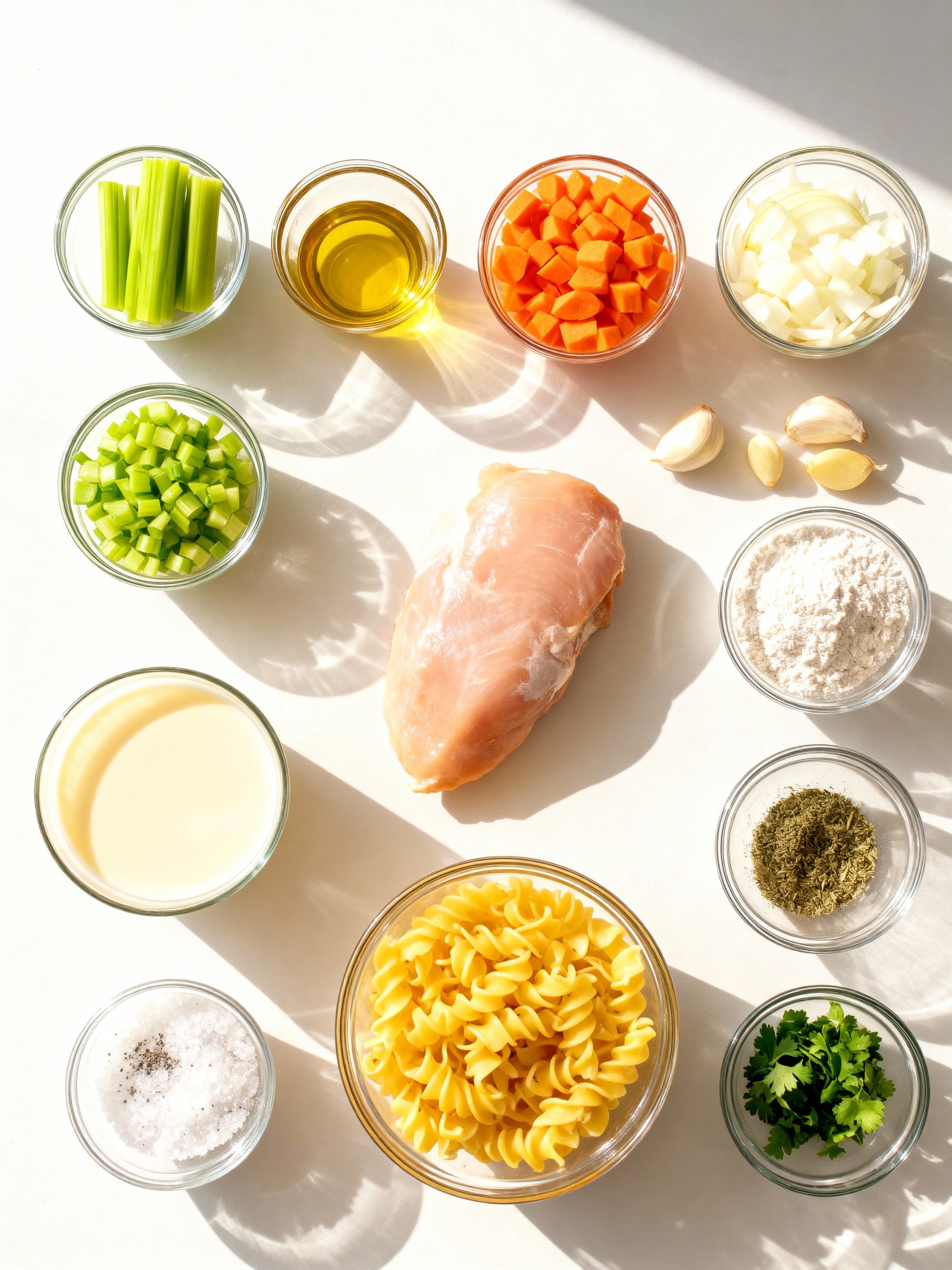 Creamy Chicken Noodle Soup ingredients