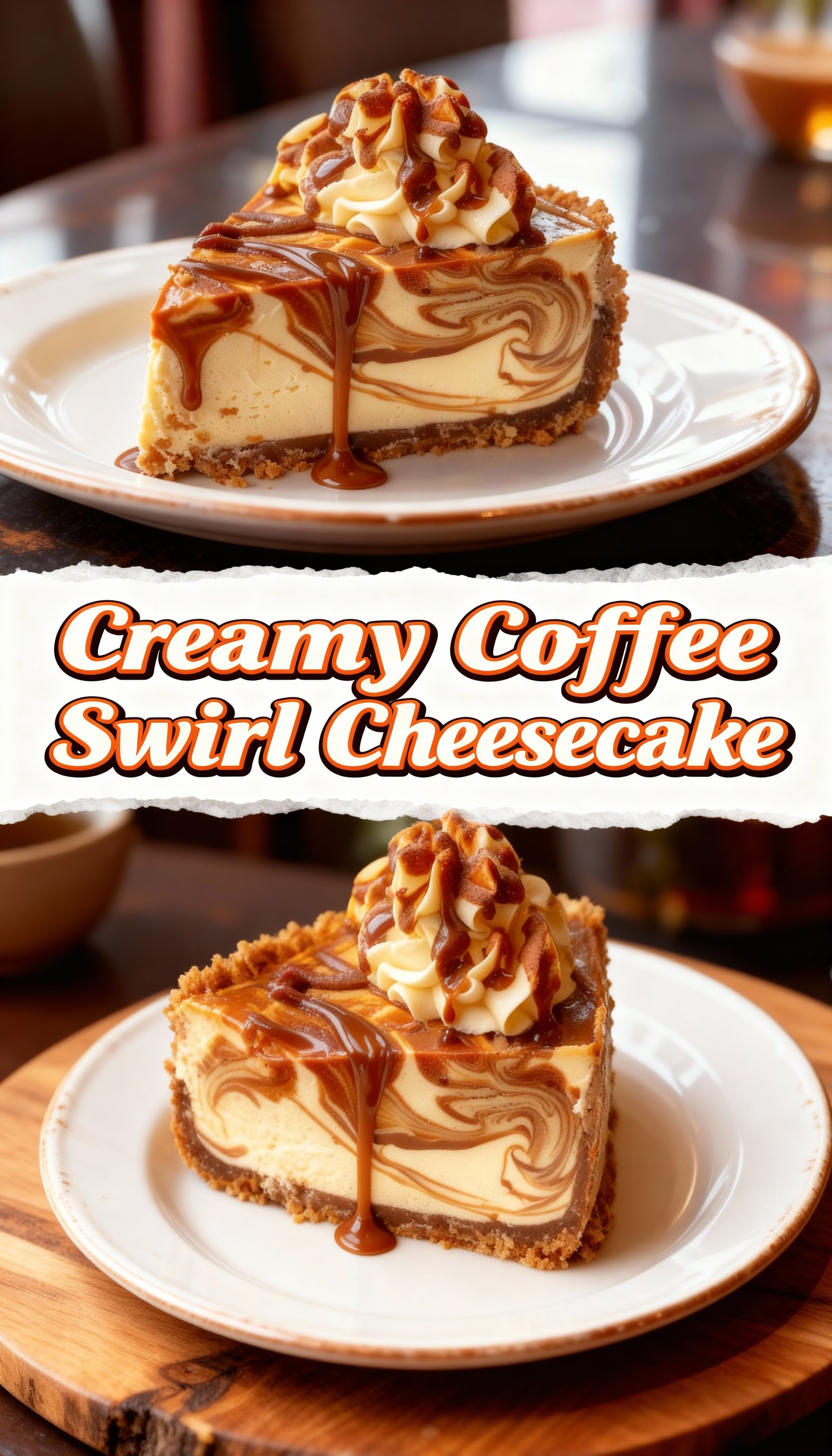 Creamy Coffee Swirl Cheesecake finished
